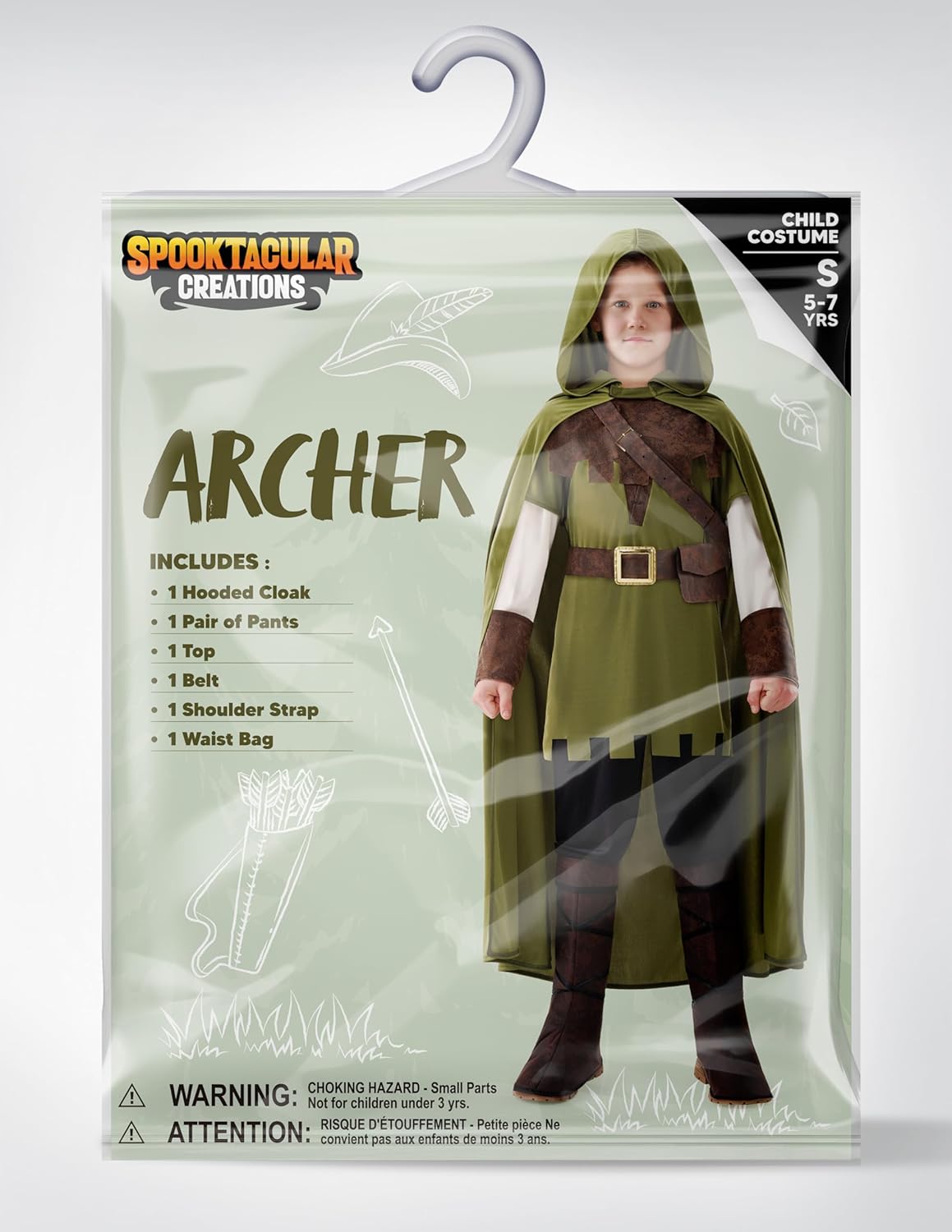 Spooktacular Creations Costume Robin Hood Ragazzi, Verde - immagine 6