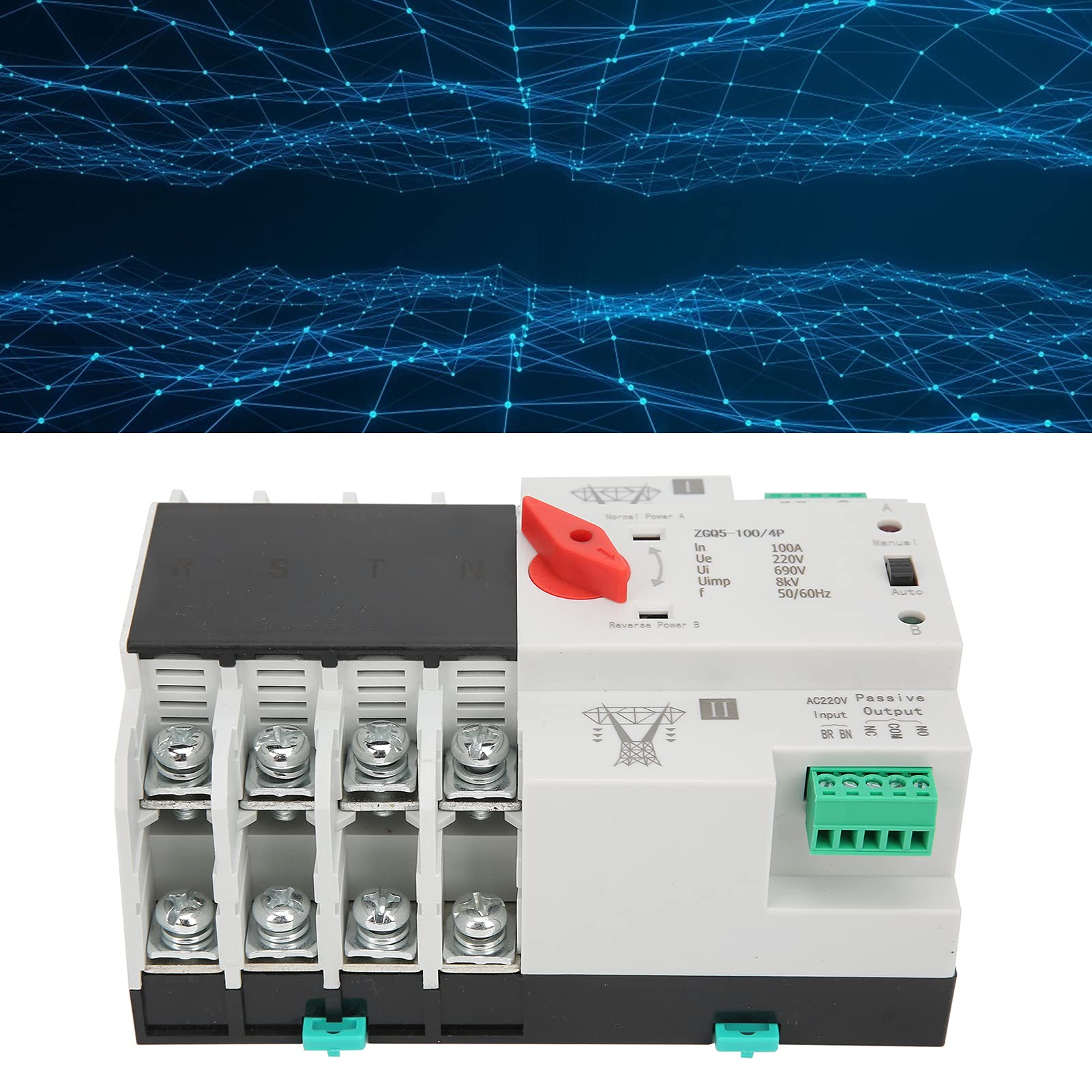 Interruttore Commutazione Automatico Doppia Alimentazione AC 4P 220V