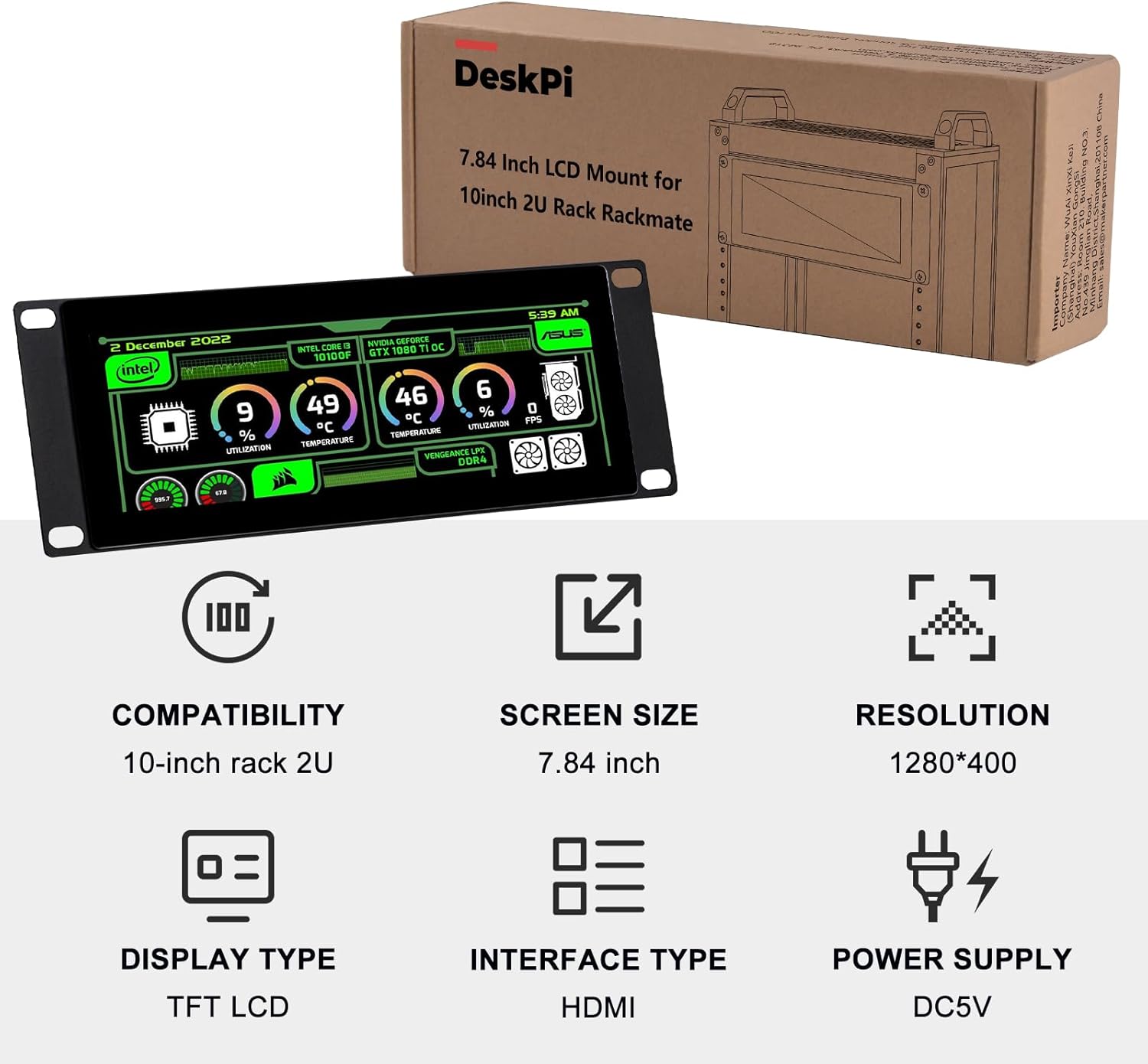 Geeekpi - Display Touchscreen LCD Capacitivo 7.8" 1280x400 - immagine 7
