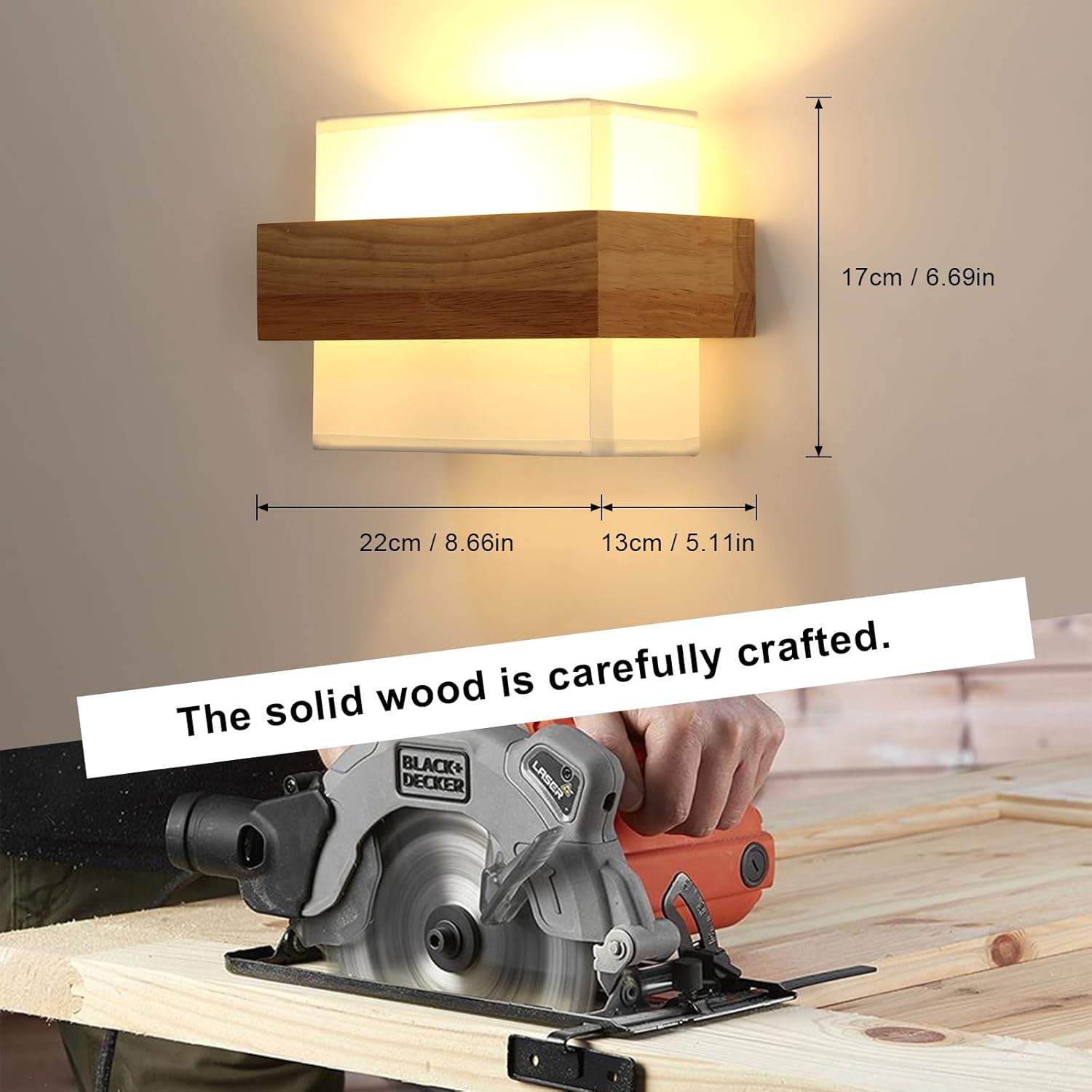 Riserva Applique da Parete Legno E27 Vintage - immagine 4