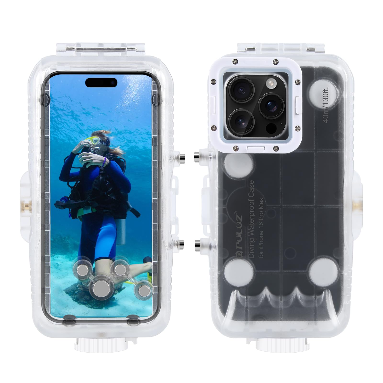 Puluz Custodia Subacquea Impermeabile per iPhone 16 Pro Max