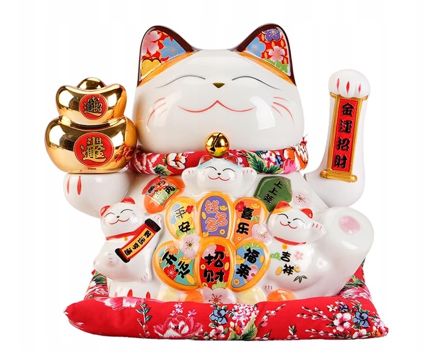 GATTO FORTUNATO CINESE MANEKI NEKO in Ceramica 28cm