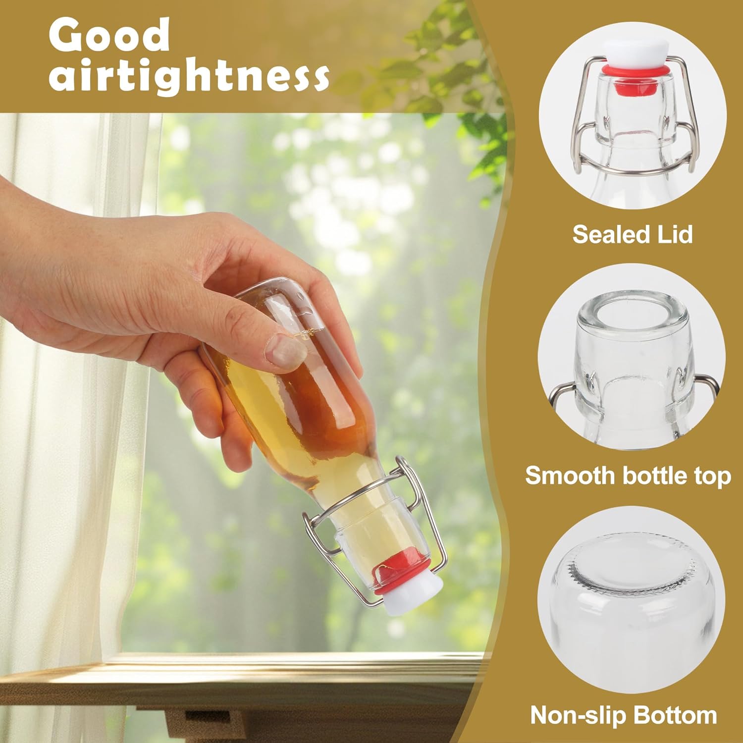 Set 12 Bottiglie in Vetro 100ml con Tappo Ermetico - immagine 3