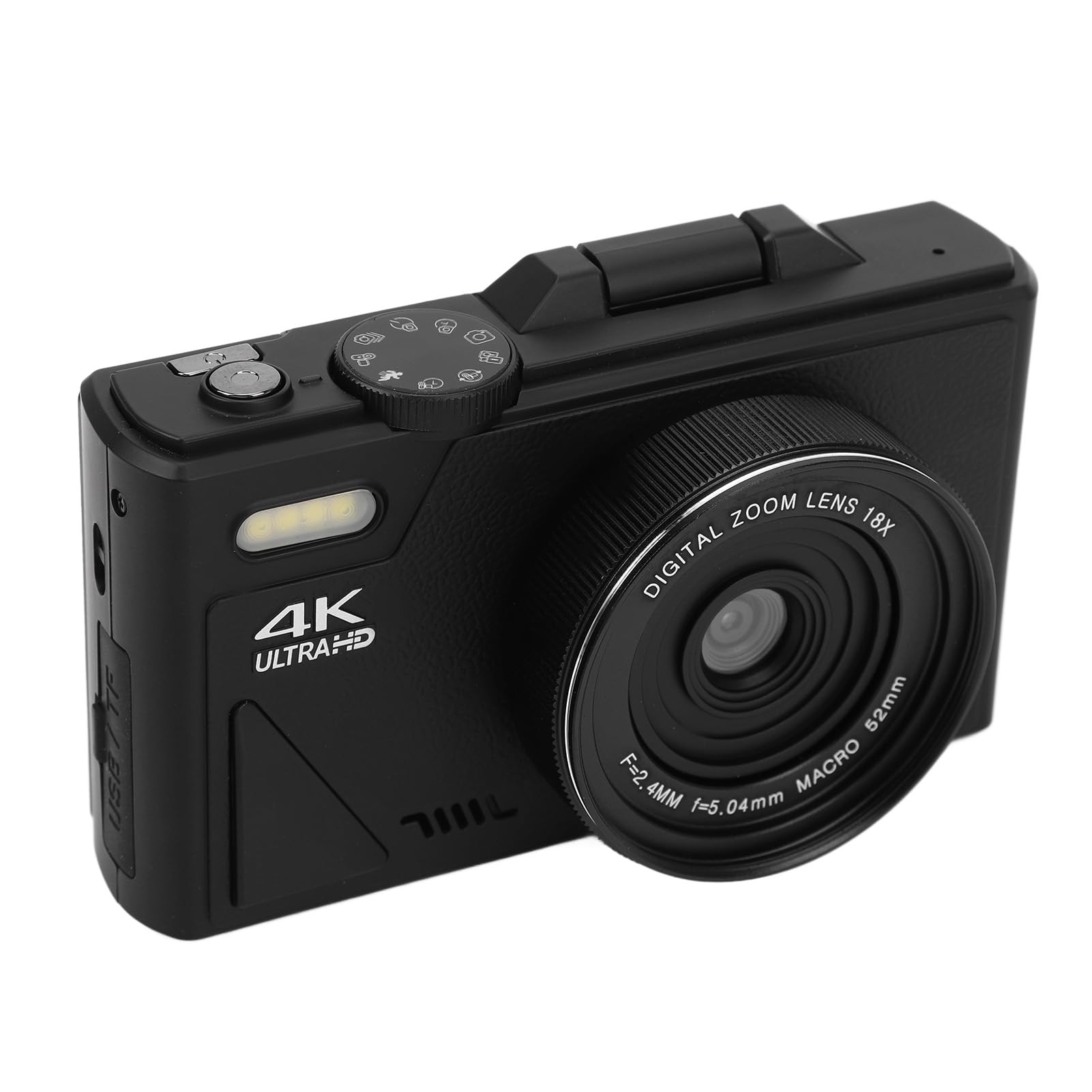 Fotocamera Digitale 64MP UHD 4K Zoom 18X, Black