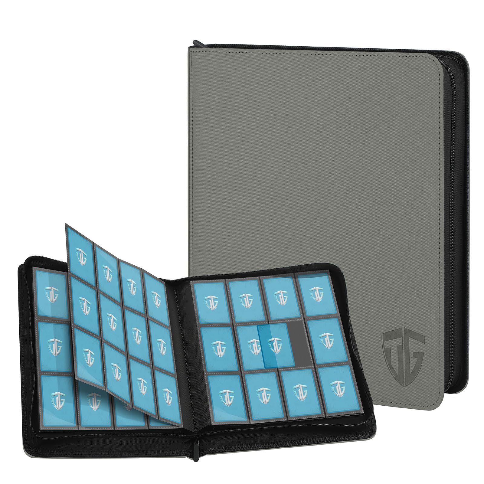 Tcguard Album 12 Scomparti per Carte Collezionabili, Grigio