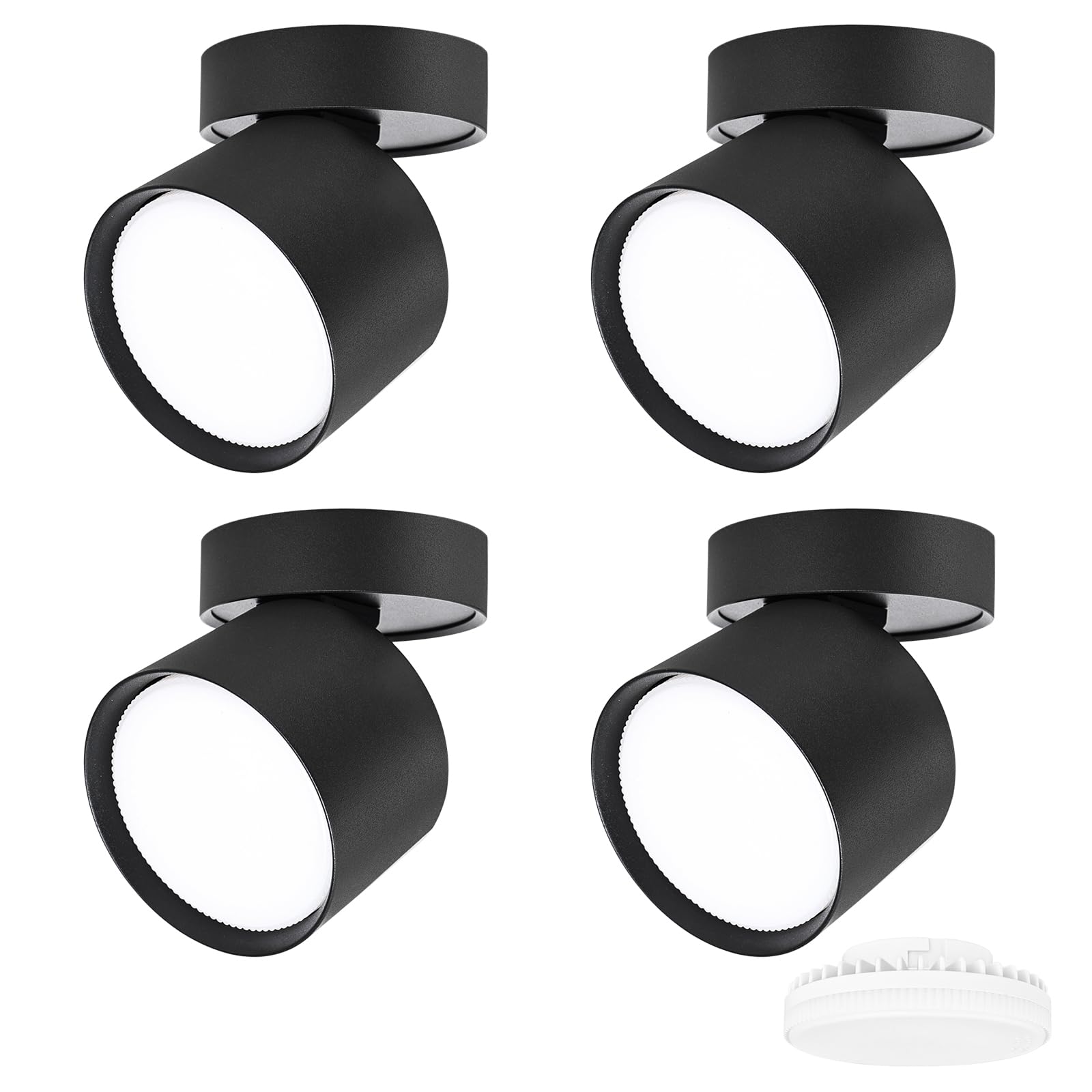 Kyotech Set 4 Faretti LED Orientabili Ø84*80mm Neri