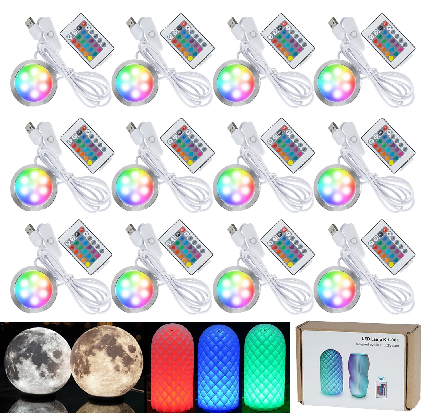 Makerworld 001 - Set Lampadine LED RGB per Bambu Lab (12 pz)