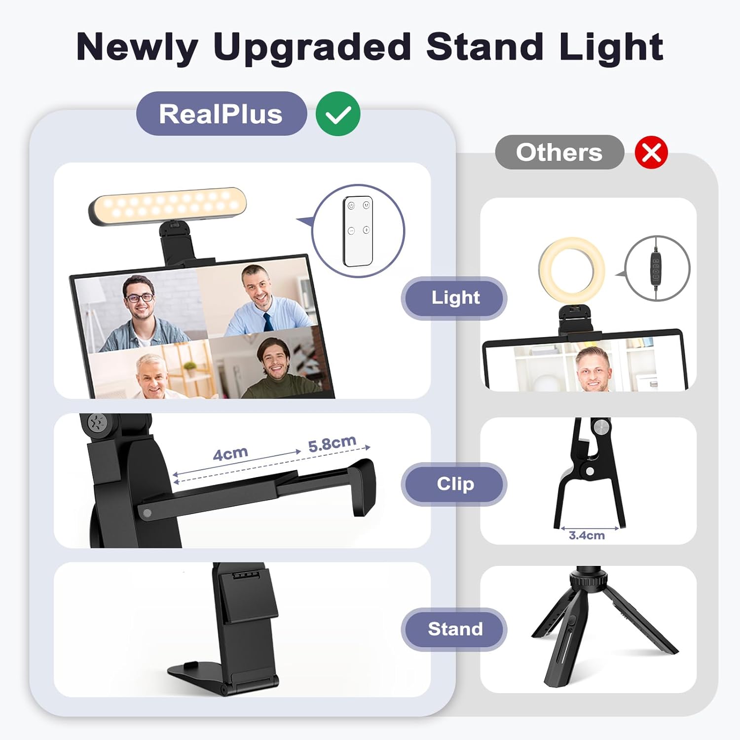 Realplus Luce per Video [2PCS] con Controllo Remoto - immagine 3