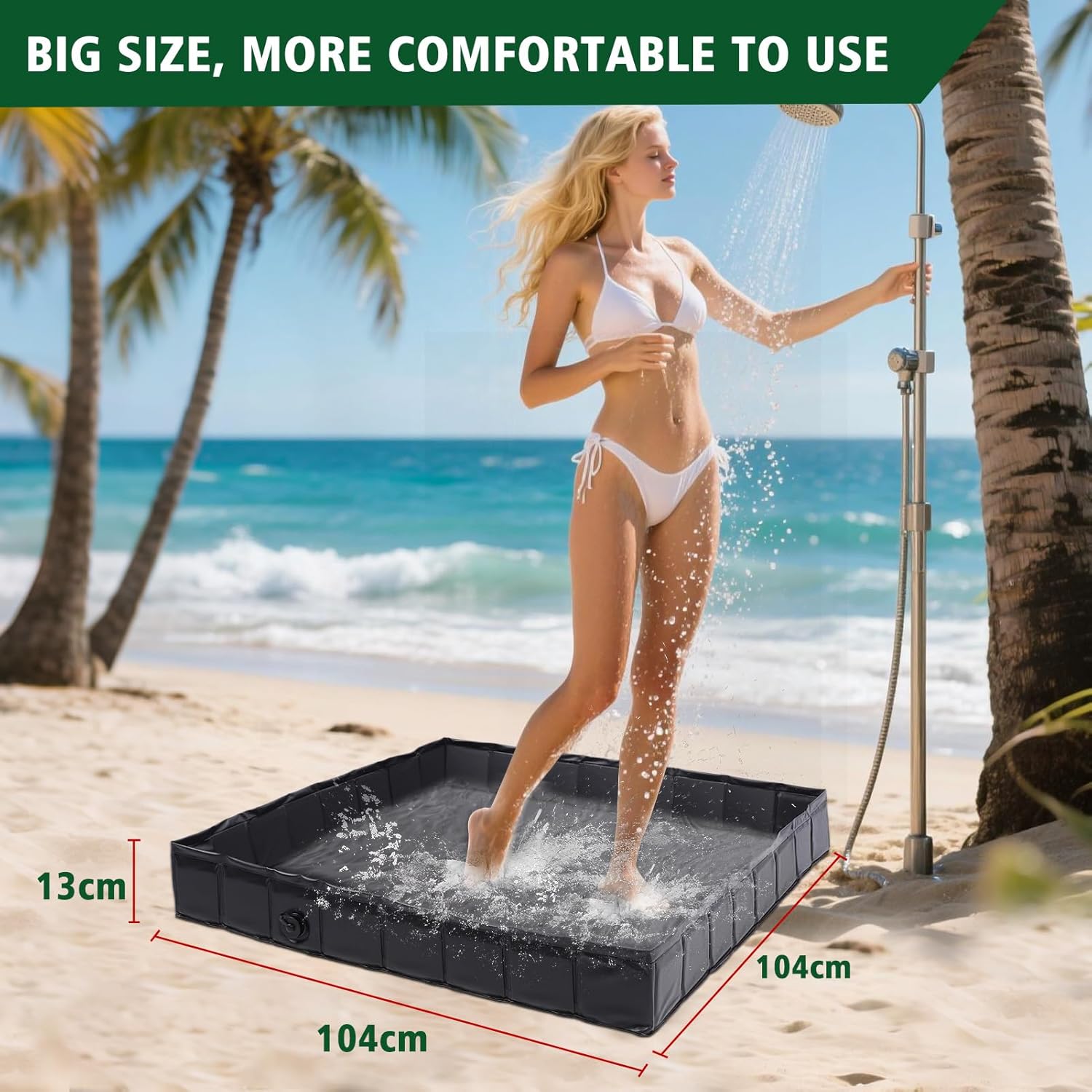 Base Doccia Pieghevole Esterni in PVC Portatile - immagine 2