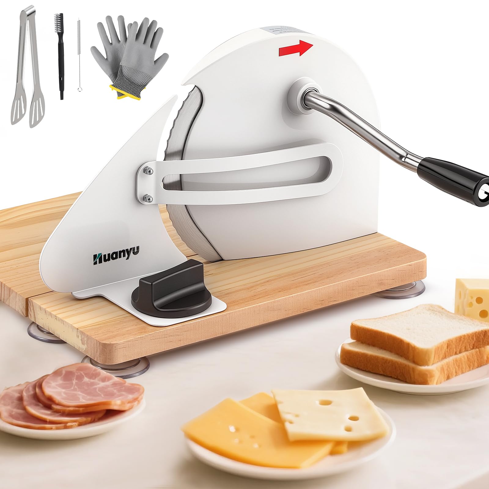 Huanyu Affettatrice Manuale per Pane, Bianco