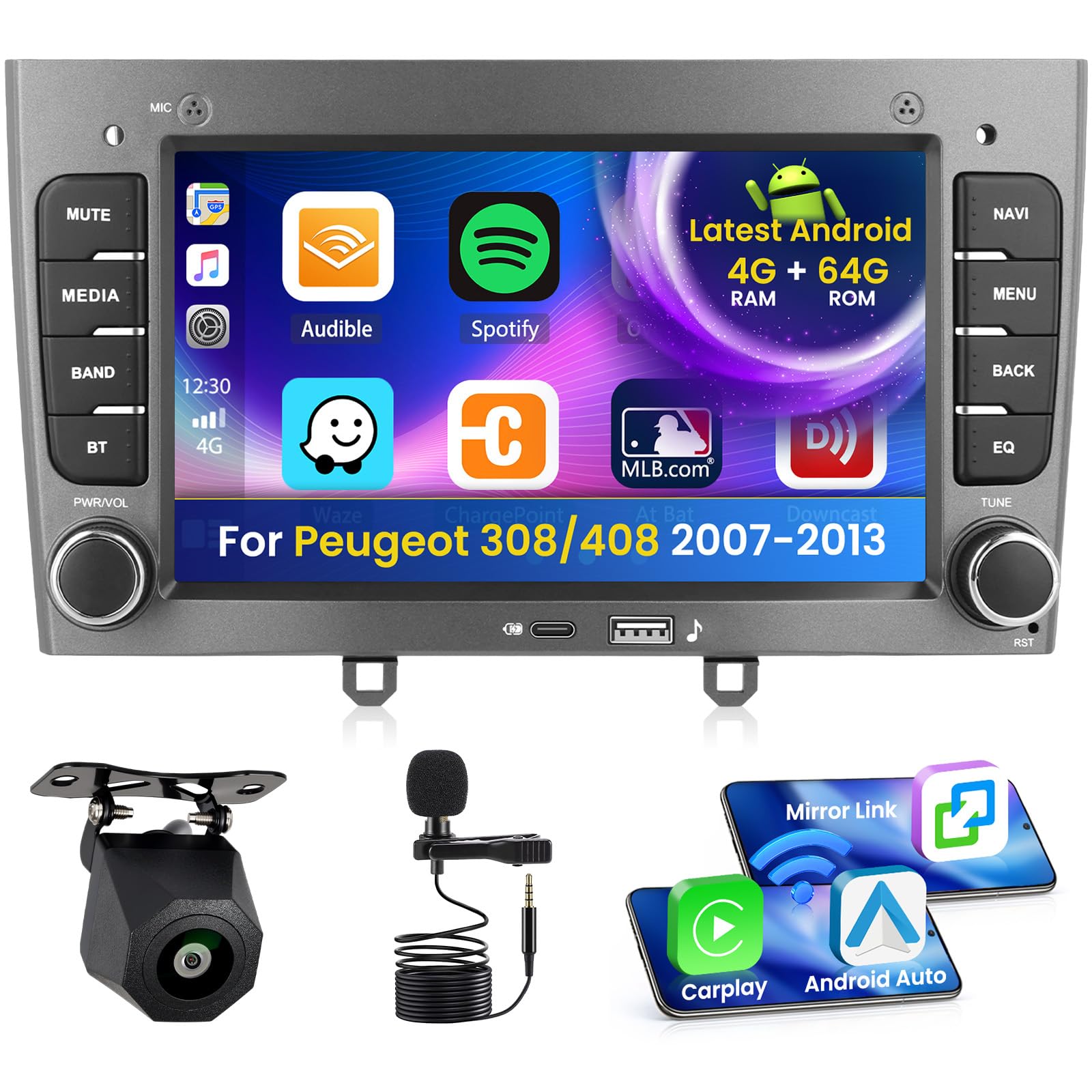 Autoradio Android 15 per Peugeot 308/408 2007-2013
