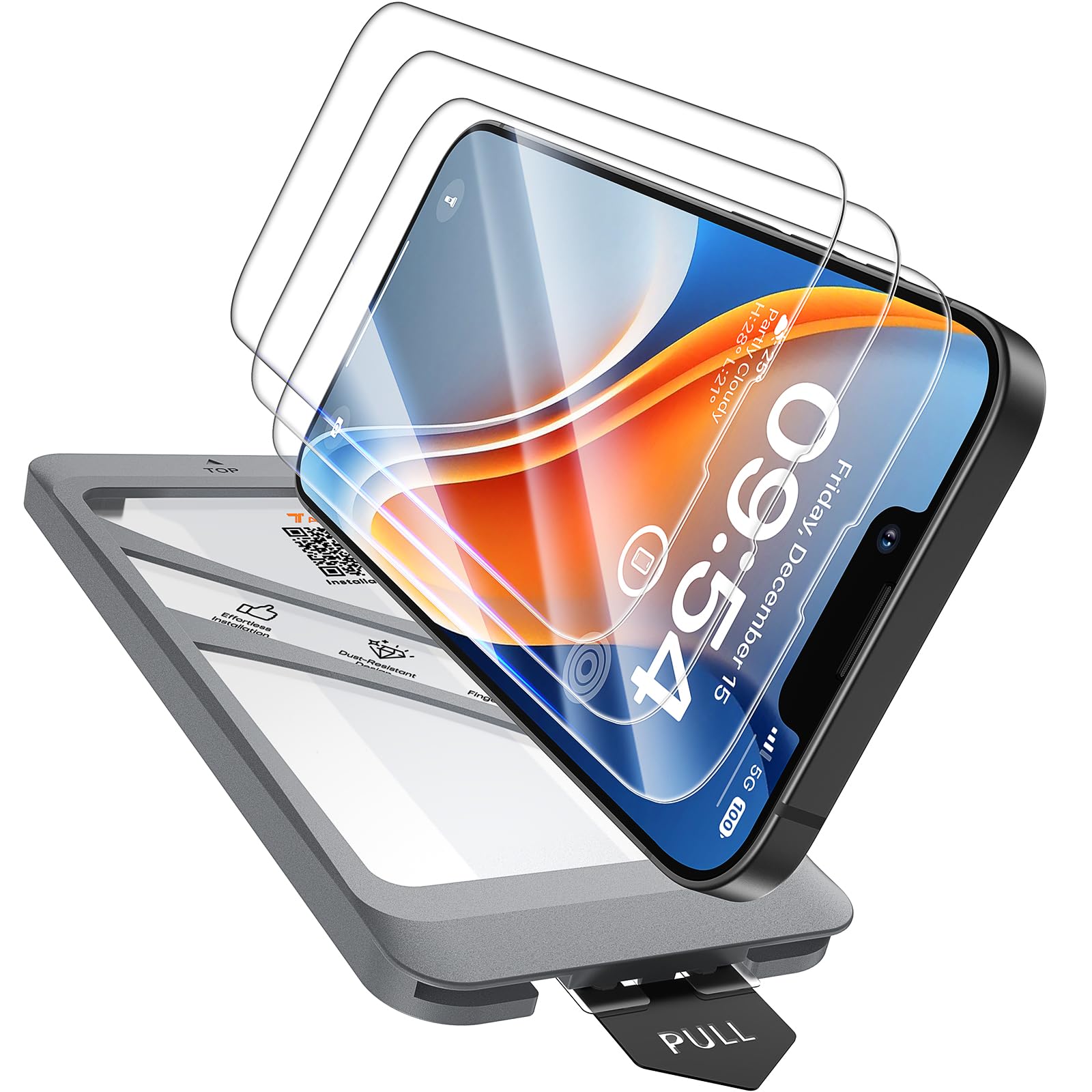 Tauri 3 Pezzi Pellicola Vetro Temperato per iPhone 13 6,1"