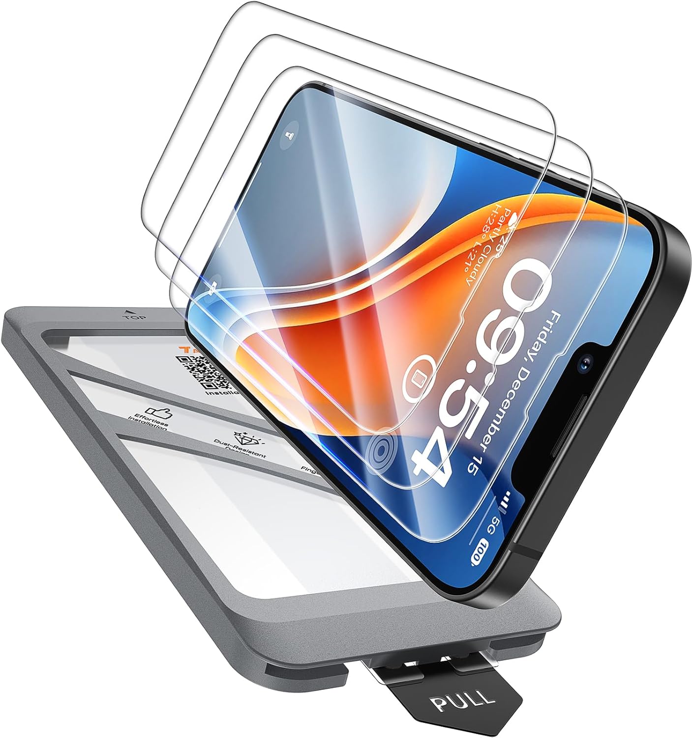 Tauri 3 Pezzi Pellicola Vetro Temperato per iPhone 13 6,1" - immagine 1