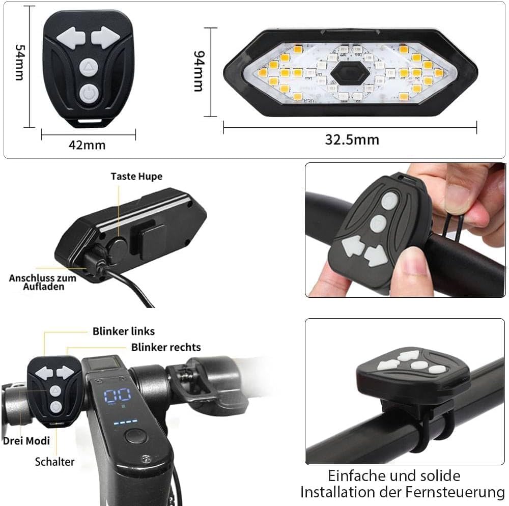 2 Indicatori di Direzione Scooter con Telecomando USB - immagine 8