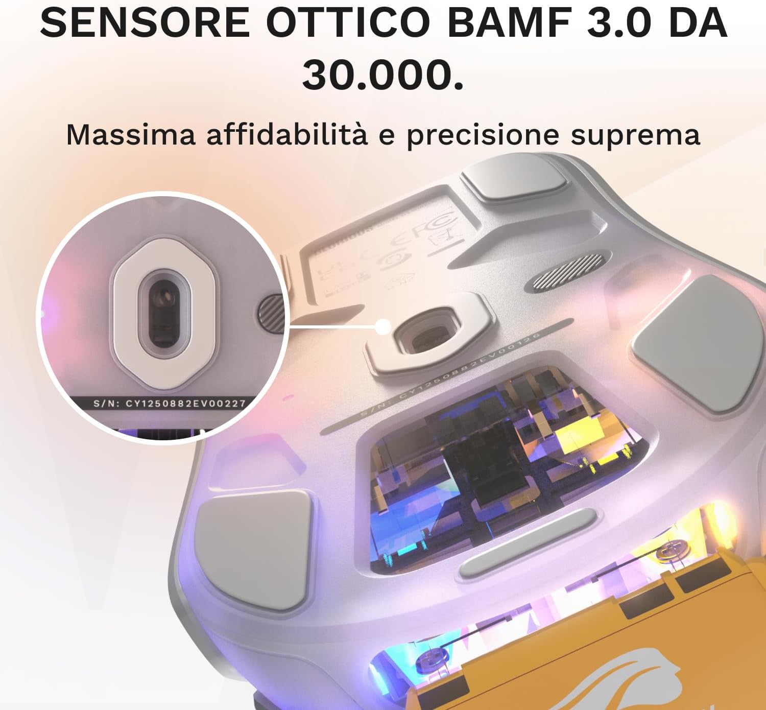 Glorious Gaming - Model O3 Mouse Wireless, Bianco - immagine 4