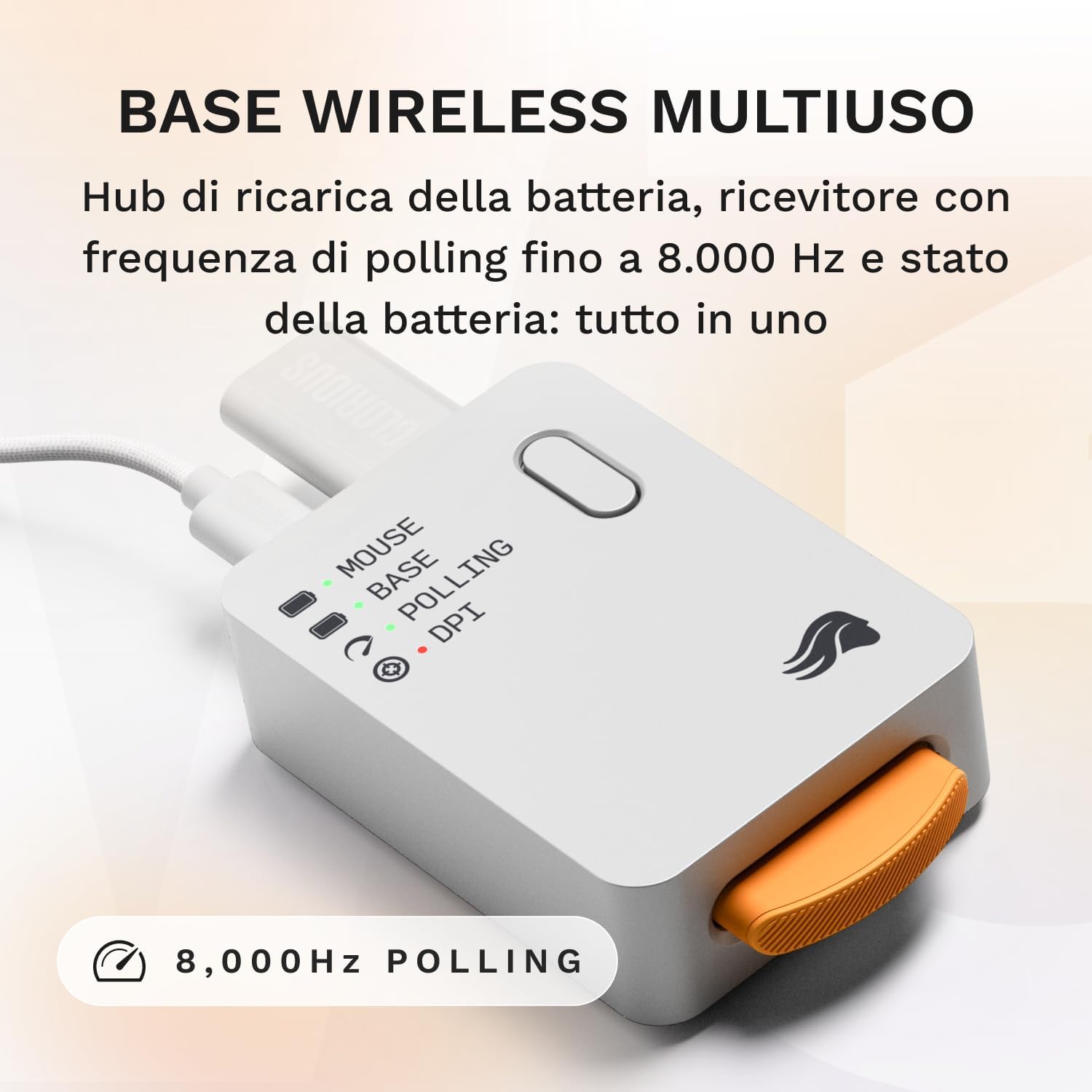 Glorious Gaming - Model O3 Mouse Wireless, Bianco - immagine 6