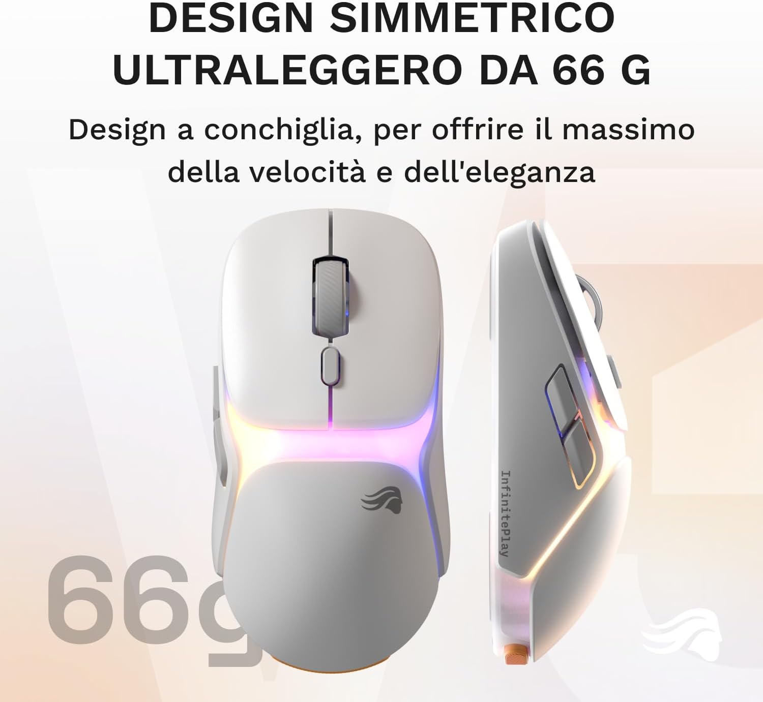 Glorious Gaming - Model O3 Mouse Wireless, Bianco - immagine 7