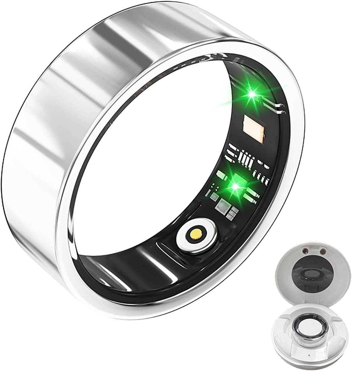 LONGLU Anello Smart IP68 Impermeabile, Argento - immagine 1