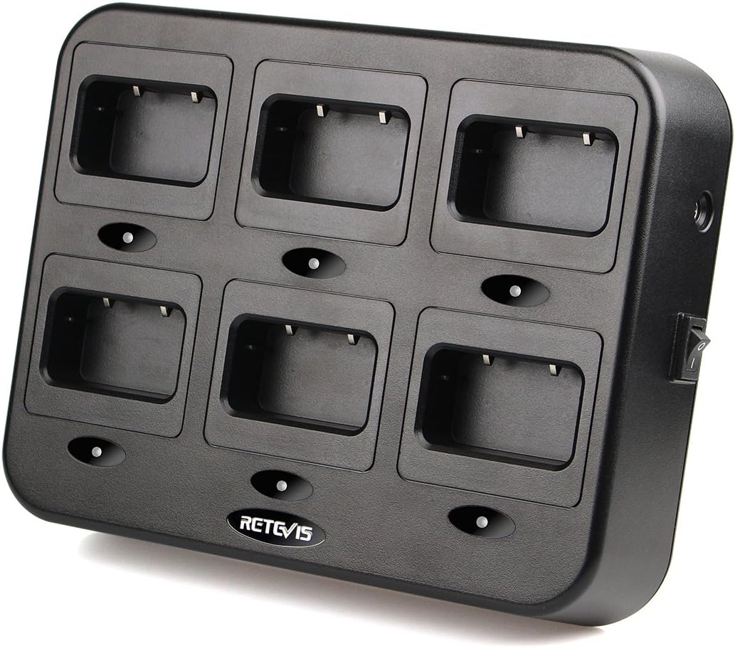 Retevis Caricatore a 6 Vie per Walkie Talkie (Nero) - immagine 2