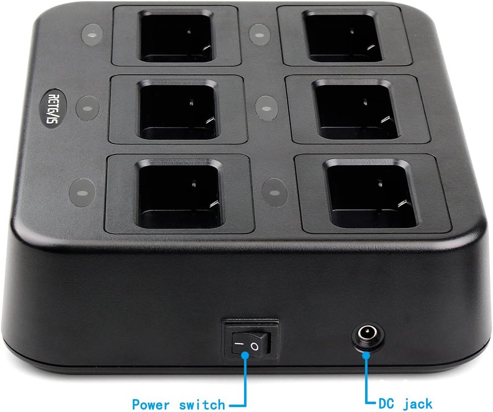 Retevis Caricatore a 6 Vie per Walkie Talkie (Nero) - immagine 4