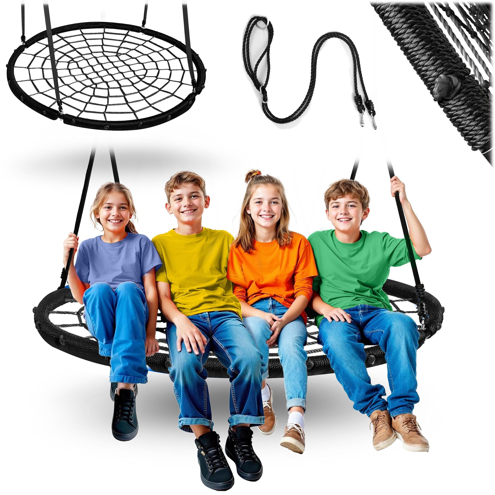 Neo-sport Altalena a Nido per Esterni 120cm, Nero