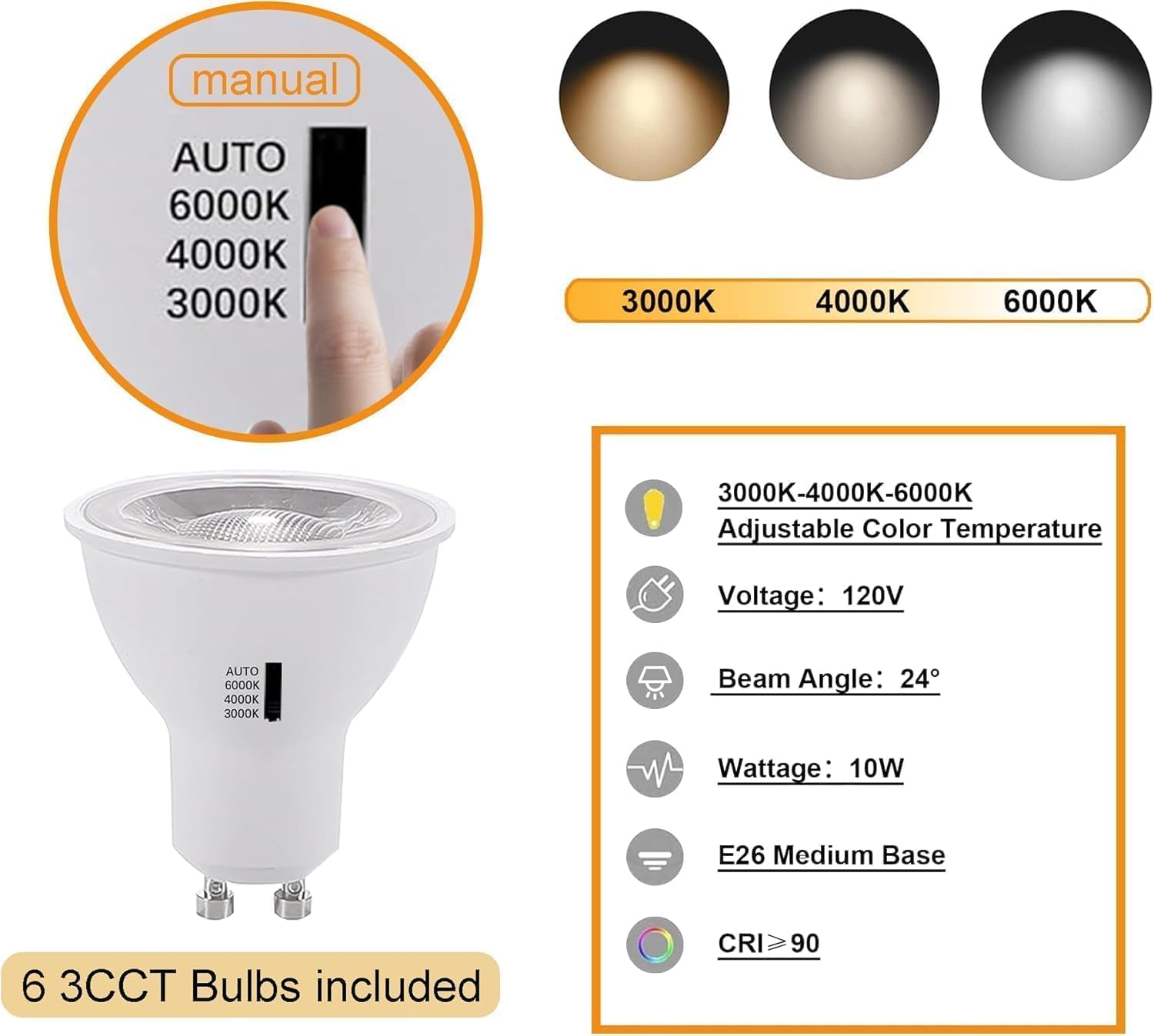 Bravsekai Set Illuminazione LED Nero 10W 3CCT - immagine 2