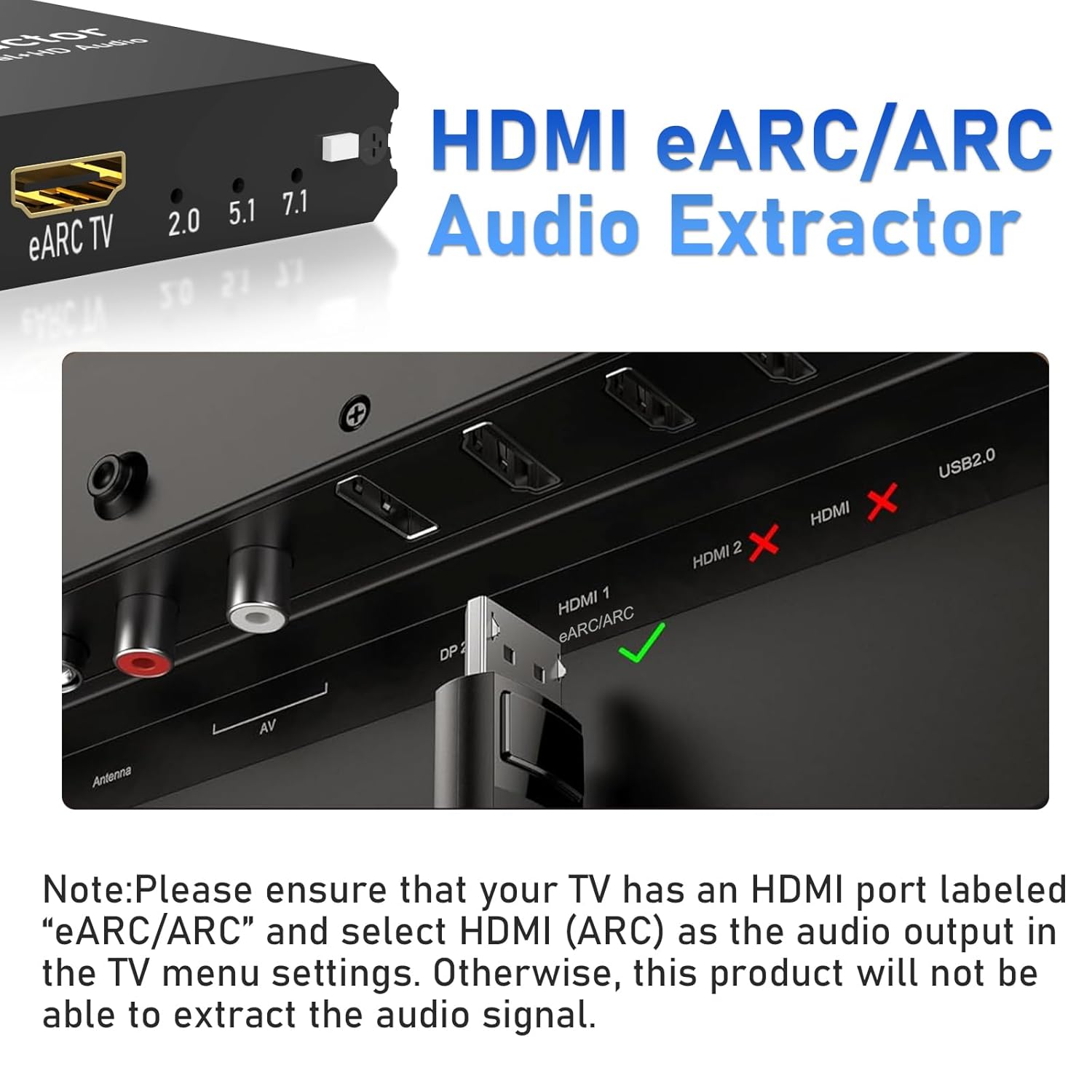 Tendak 192KHz eARC/ARC Audio Extractor Convertitore - immagine 4