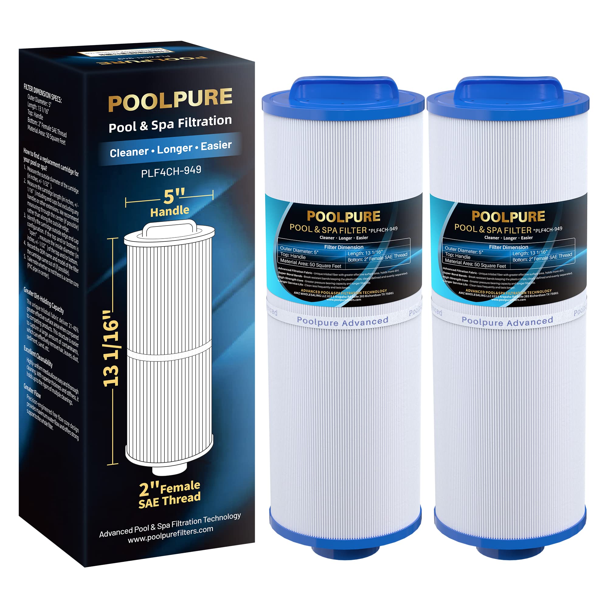POOLPURE 4CH-949 Filtro Spa di Ricambio (2 Pezzi)