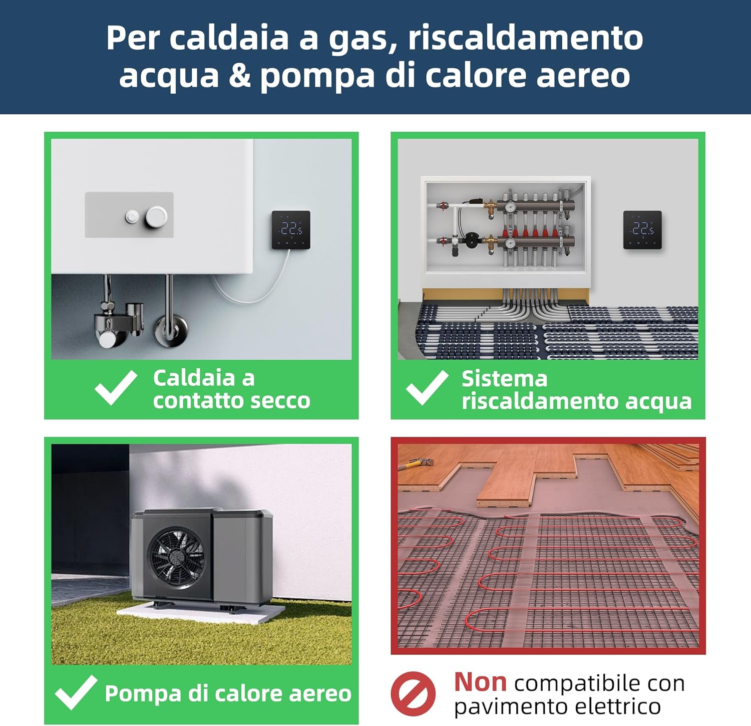 Beok Termostato WiFi per Caldaia, Nero - immagine 2