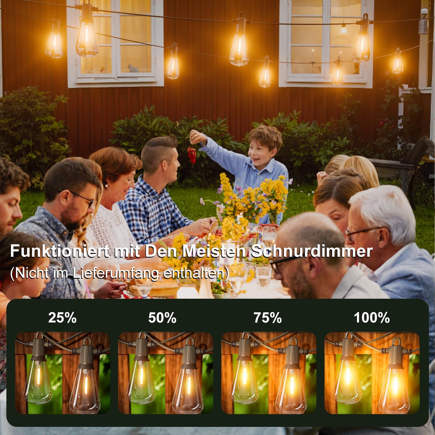 Kawaya Catena Luminosa Esterno 30,5M con 50+2 LED - immagine 2