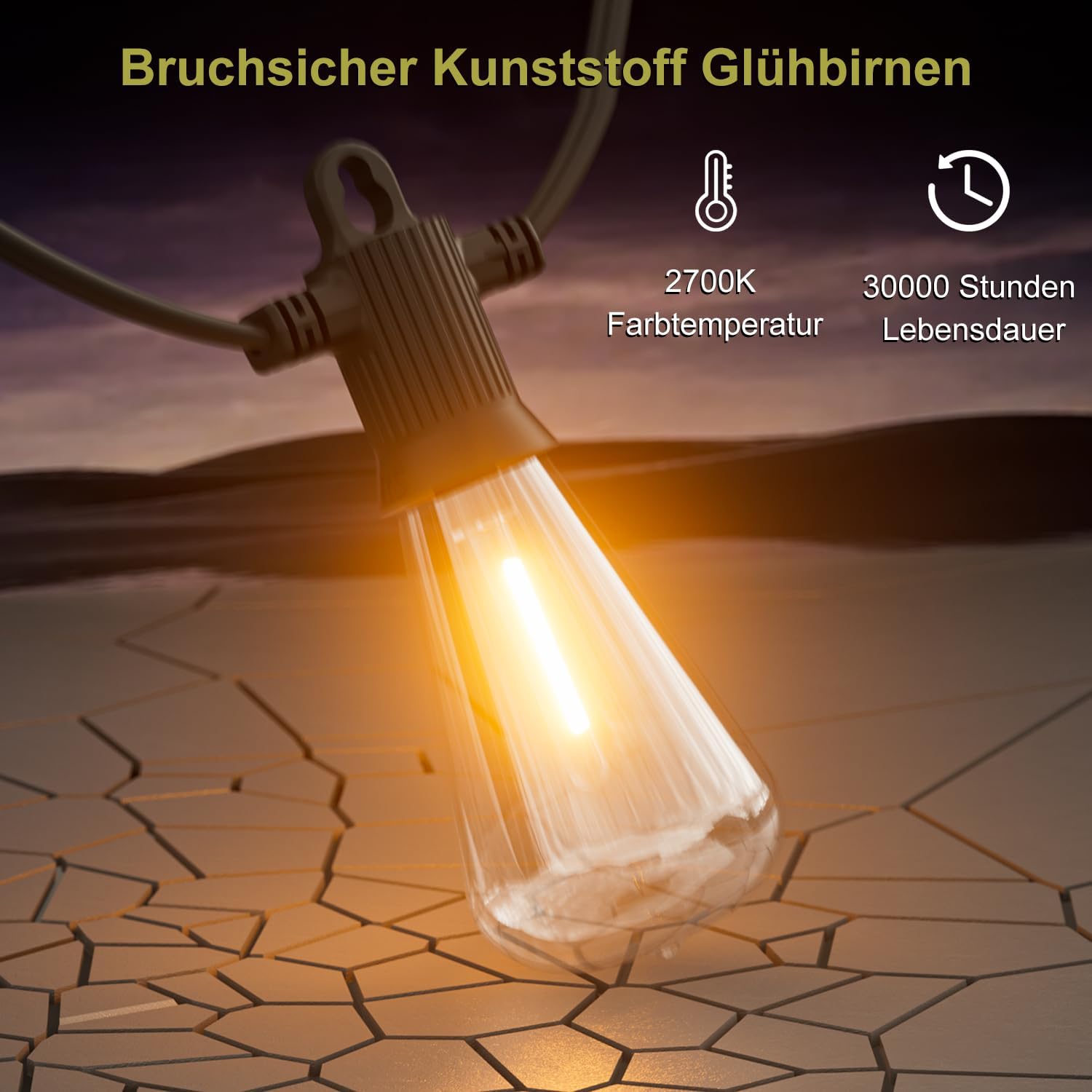 Kawaya Catena Luminosa Esterno 30,5M con 50+2 LED - immagine 6