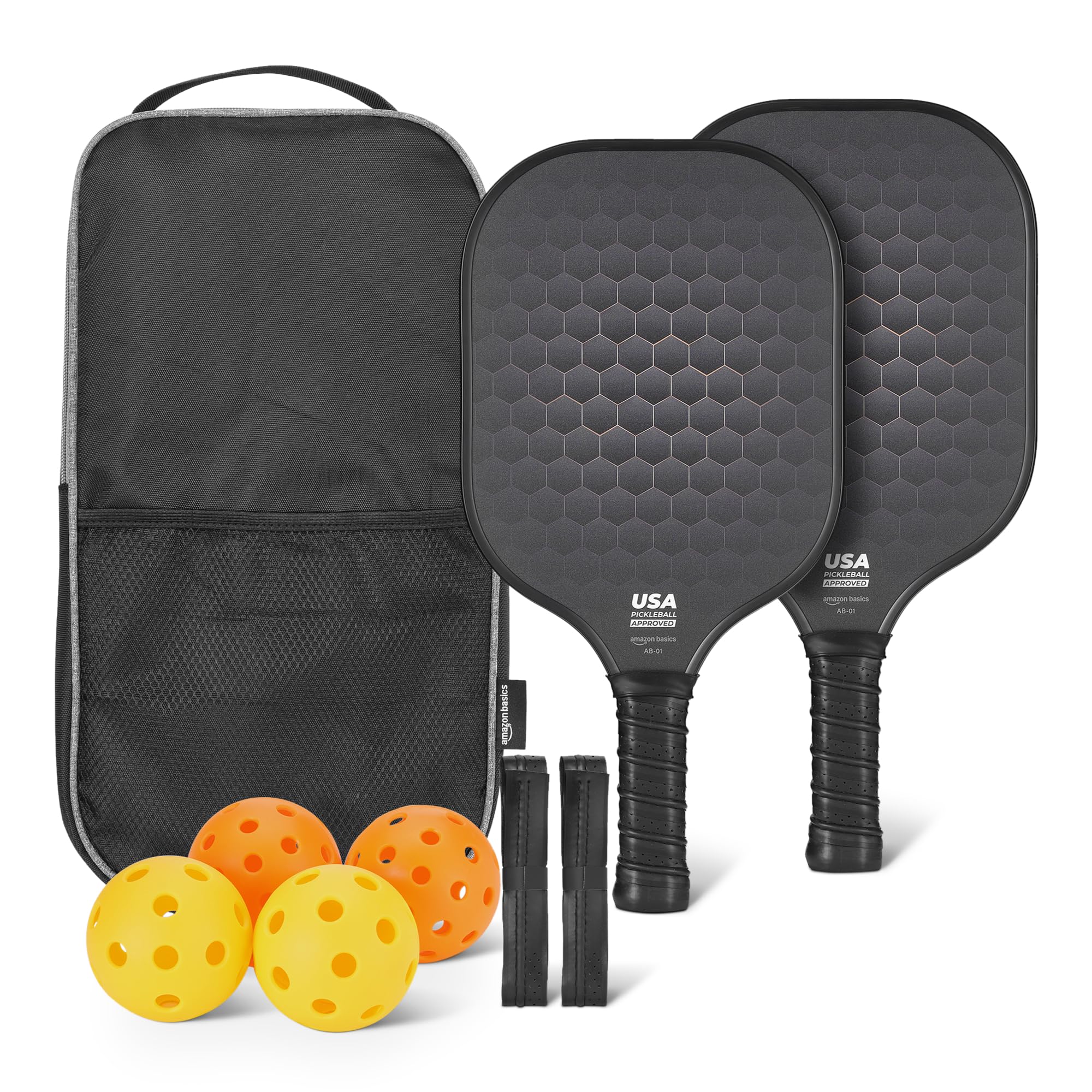 Basics Set 2 Racchette Pickleball Approvate USAPA, Nero