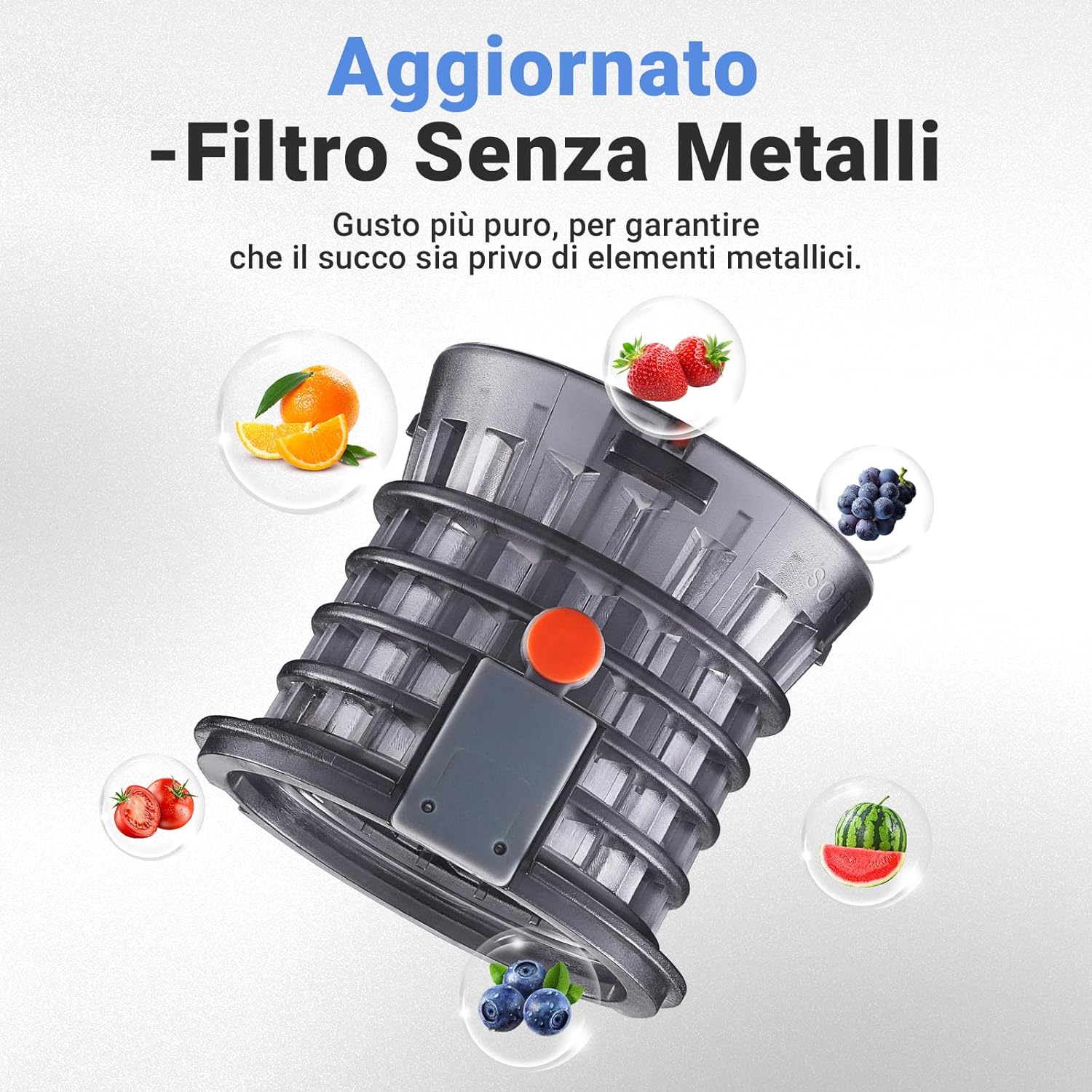 AOBOSI Estrattore di Succo 250W con 2 Filtri, Grigio - immagine 4