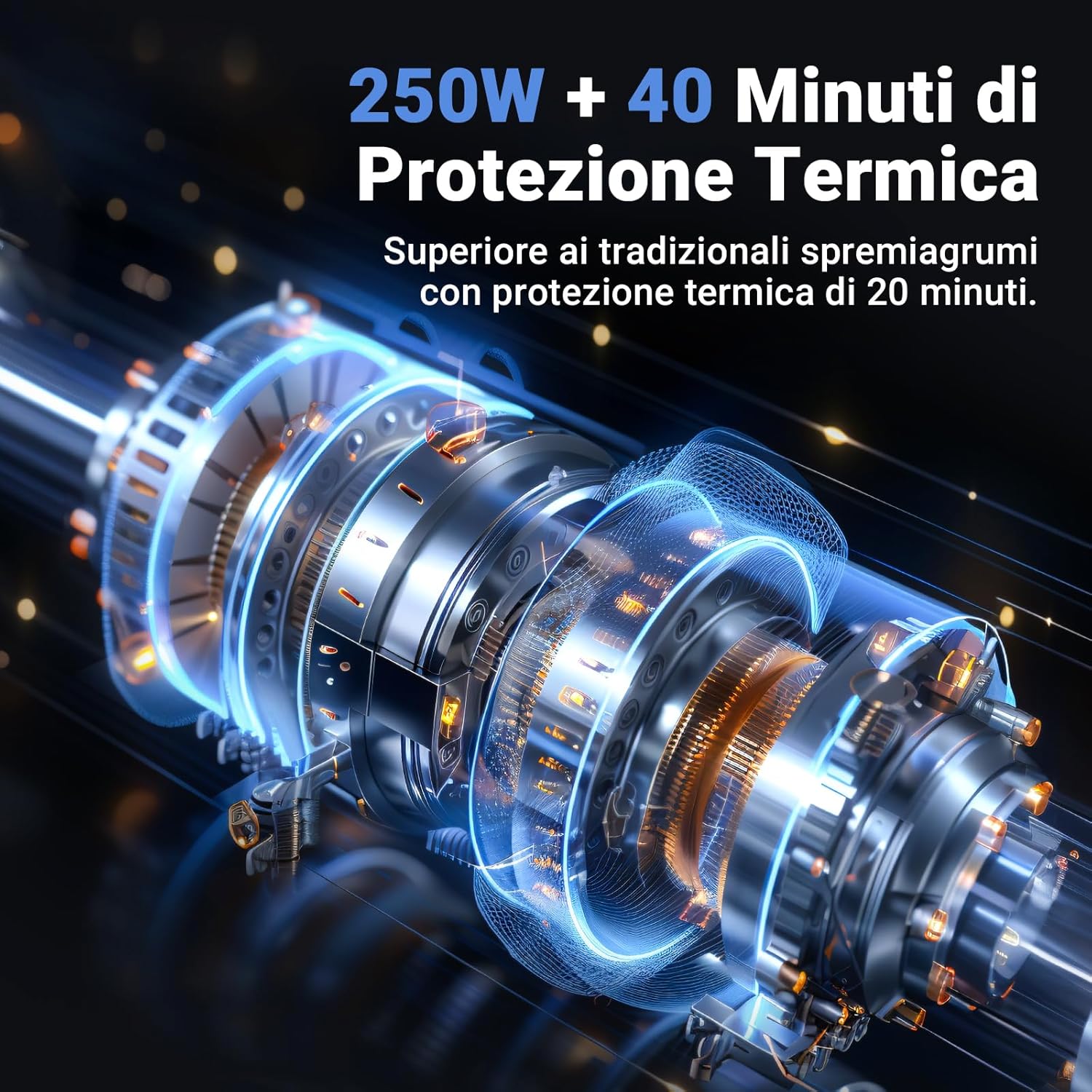AOBOSI Estrattore di Succo 250W con 2 Filtri, Grigio - immagine 6
