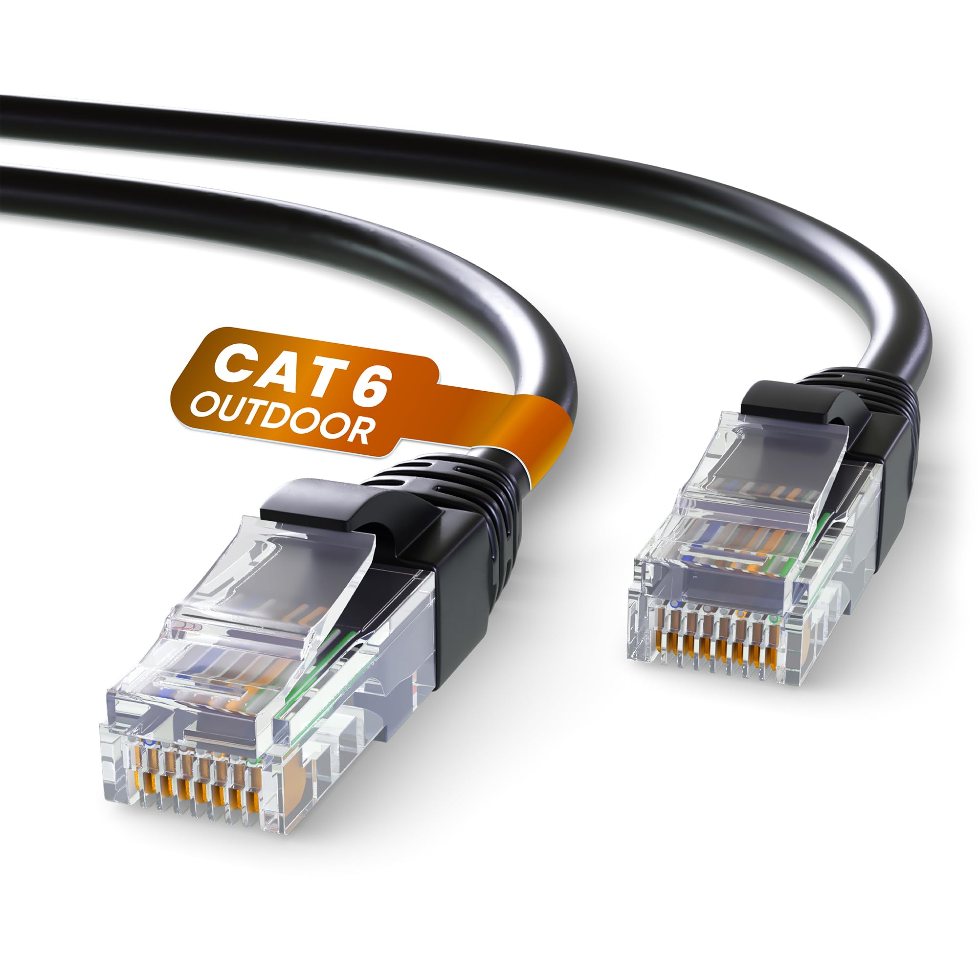 Mr. Tronic Cavo Ethernet Cat 6 Esterno 50m Nero