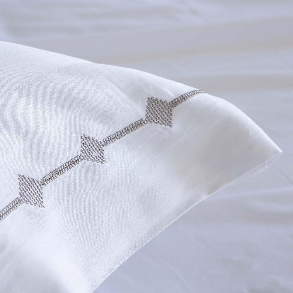 Cotton Artean Set Lenzuola Raso Cotone Egiziano Bianco - immagine 3