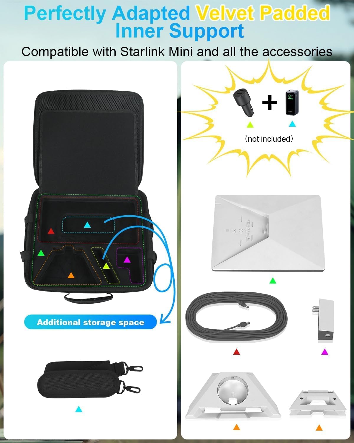 Mwin Starlink Mini Case - Custodia Protettiva Nera - immagine 4