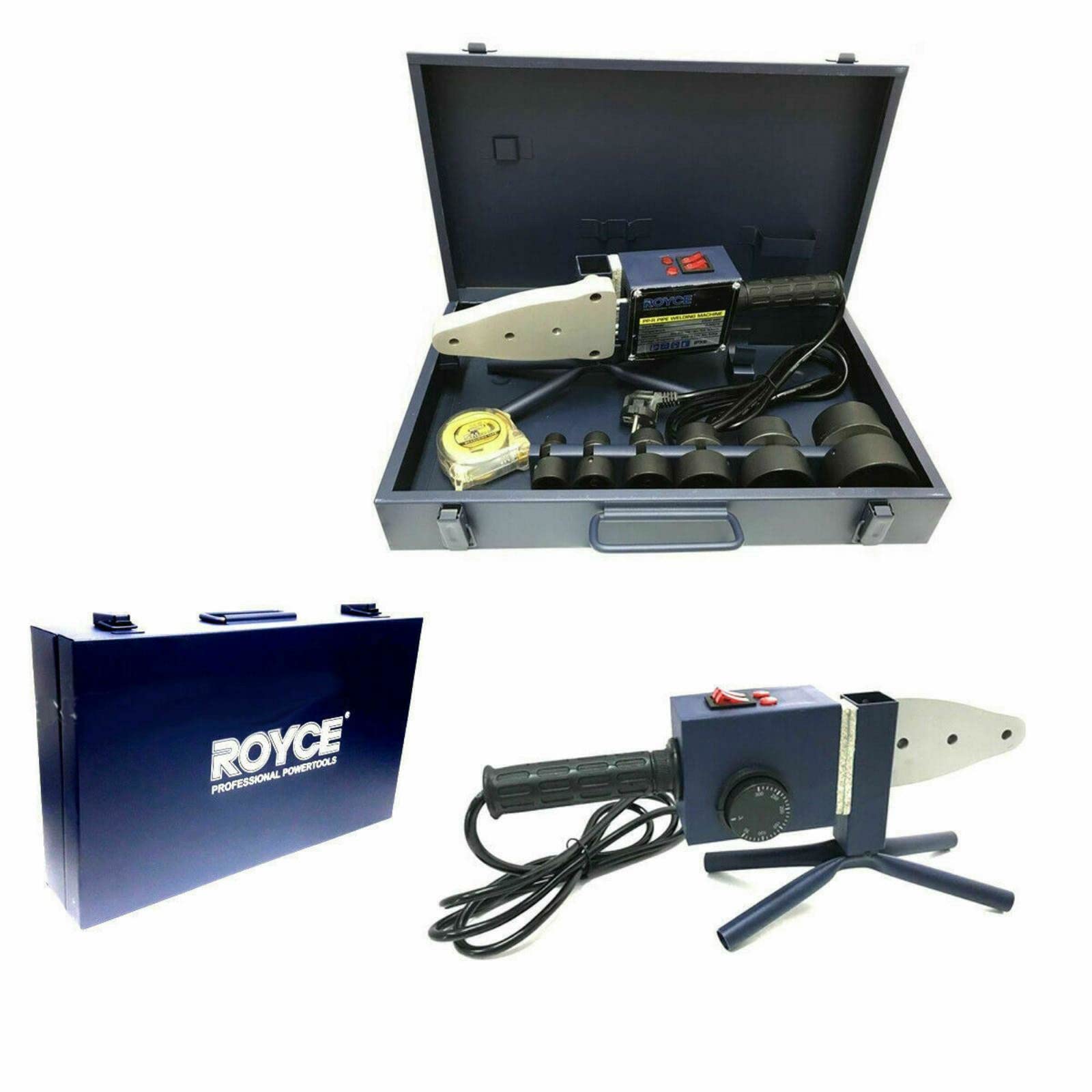 SALDATORE POLIFUSORE 1600W PER SALDATURA TUBI PLASTICA PVC PVDF 6 MATRICI