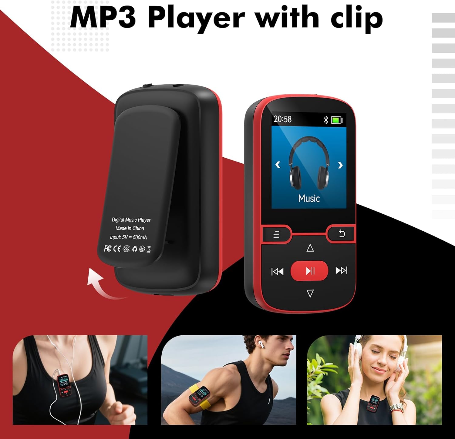 Lettore MP3 Bluetooth 5.3 con Clip - 64GB - immagine 4