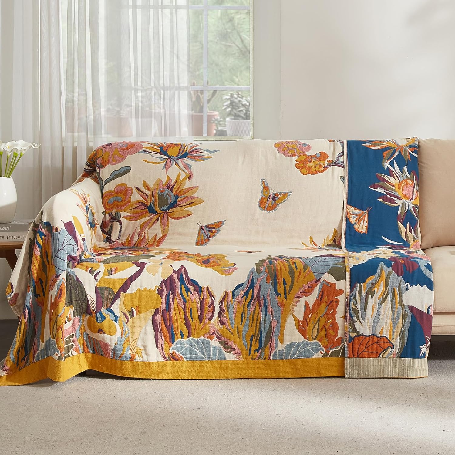 Se Softexly Coperta Boho 100% Cotone 230x250cm - immagine 3