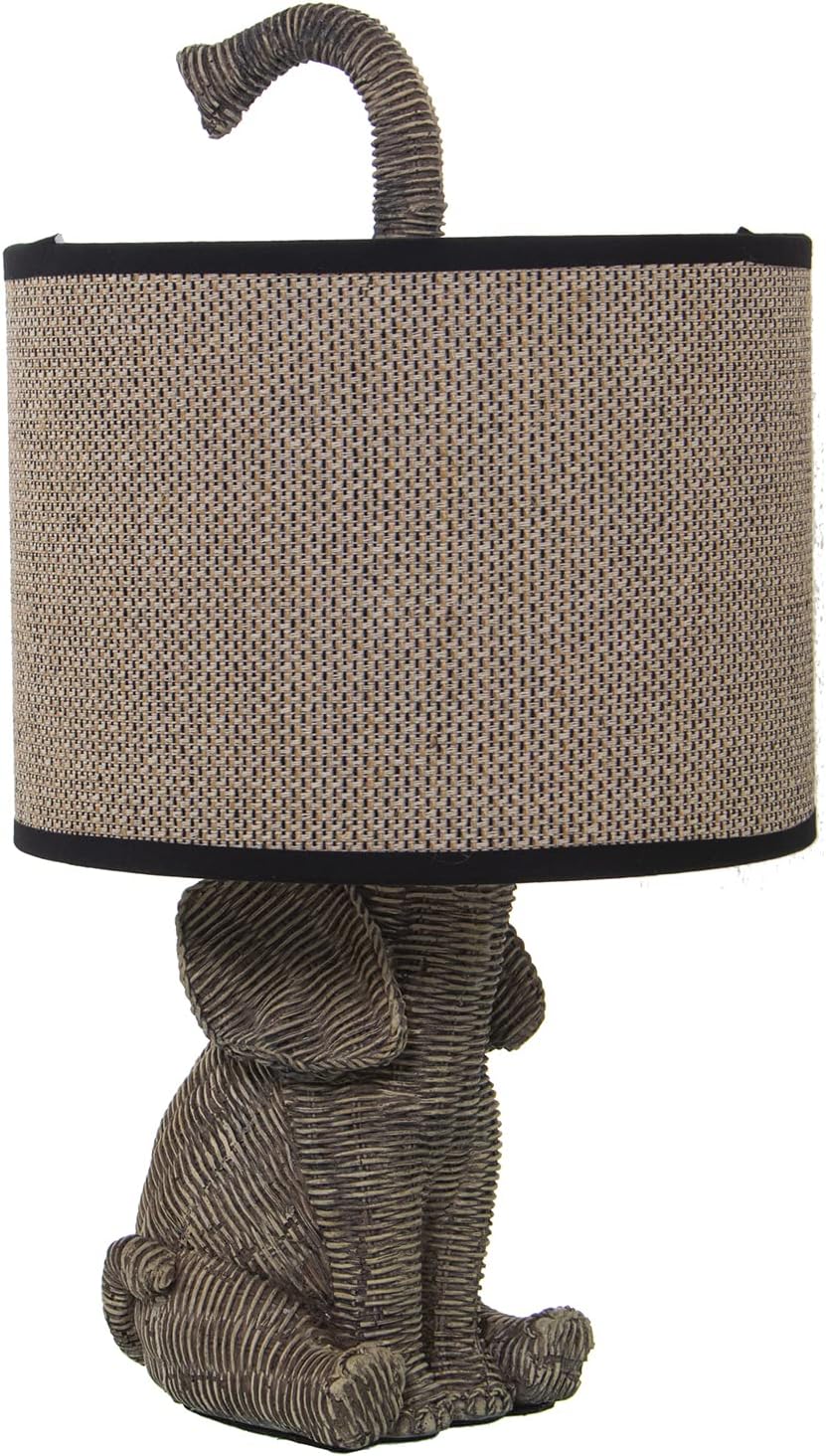LÁMPARA SOBREMESA RESINA ELEFANTE PANTALLA LINO,1XE27,MAX.4 °30X37CM - immagine 1