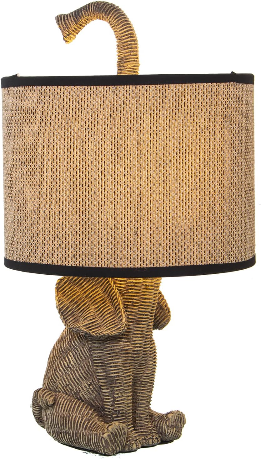 LÁMPARA SOBREMESA RESINA ELEFANTE PANTALLA LINO,1XE27,MAX.4 °30X37CM - immagine 6