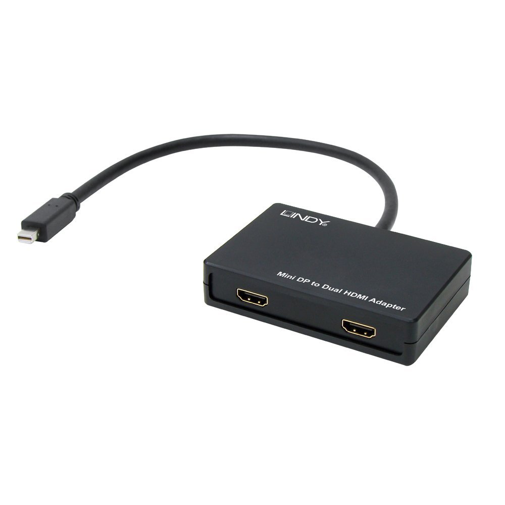 LINDY 41732 ADAPTADOR DE CABLE MINI DISPLAYPORT 2 X HDMI NEGRO