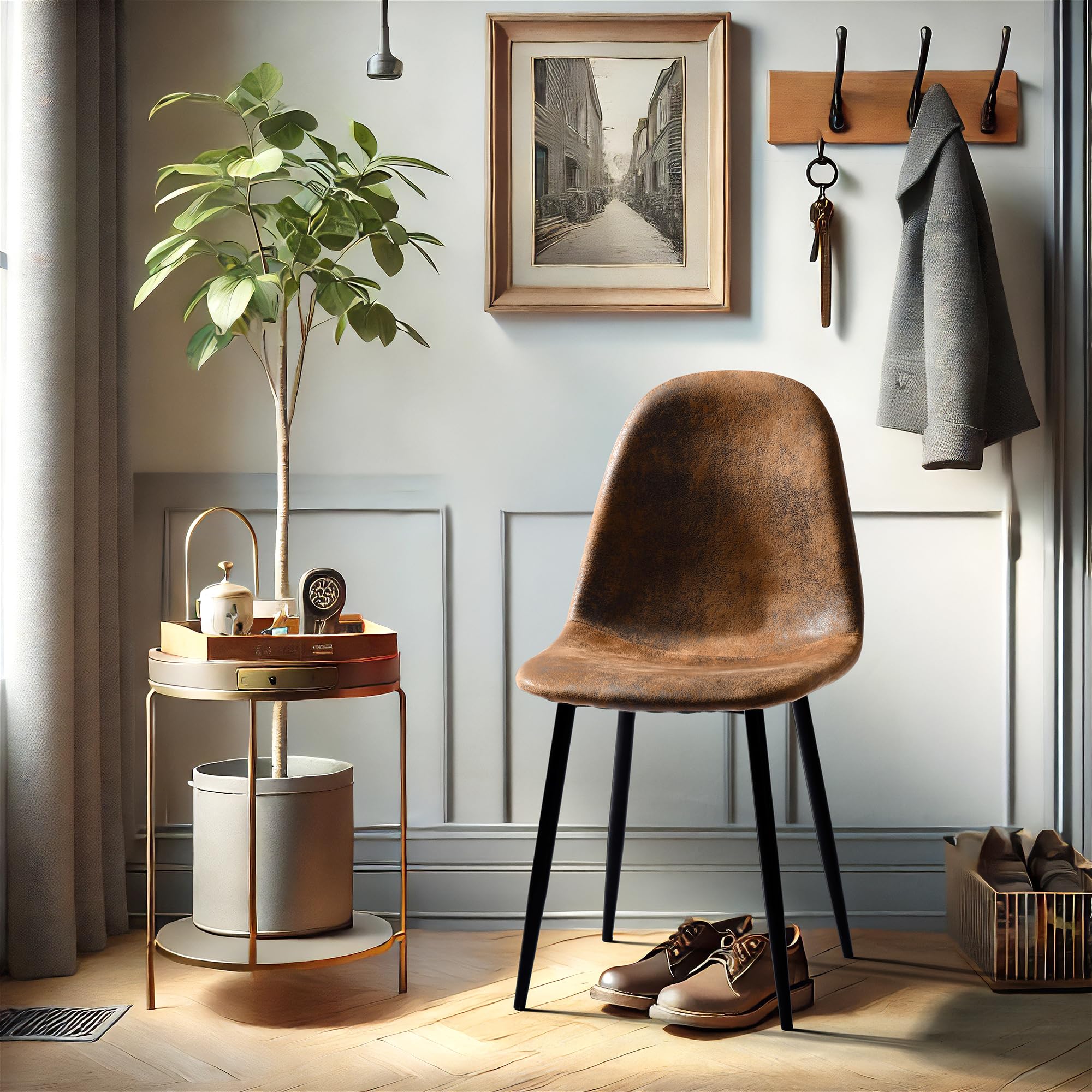 Furniturer Set 4 Poltrone Imbottite - Velluto