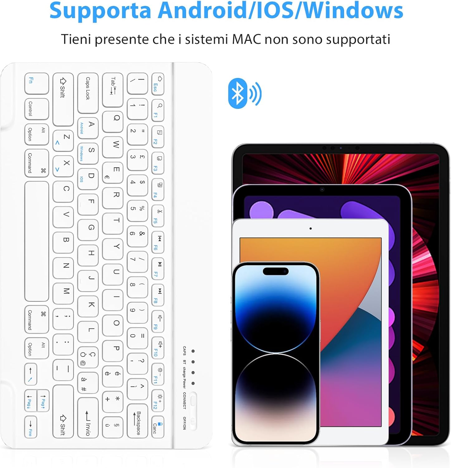 Hzd Tastiera Wireless Bluetooth Ricaricabile - immagine 2