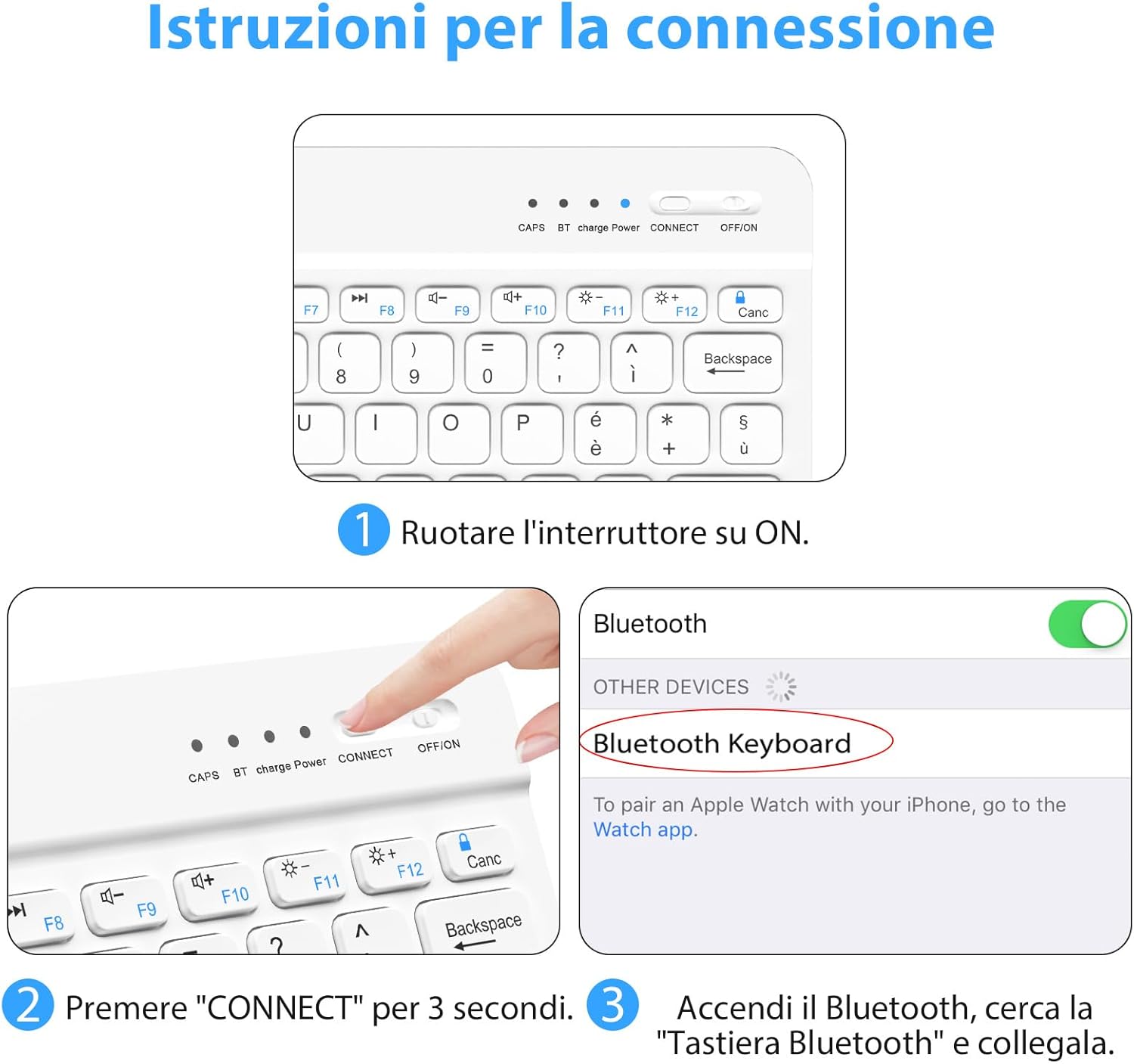 Hzd Tastiera Wireless Bluetooth Ricaricabile - immagine 5