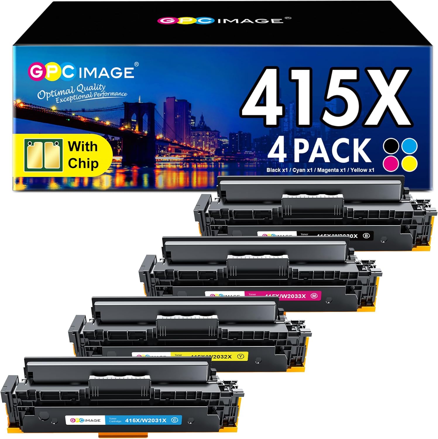 Gpc Image 415X Toner Compatibile con HP 415X 4 pezzi - immagine 1