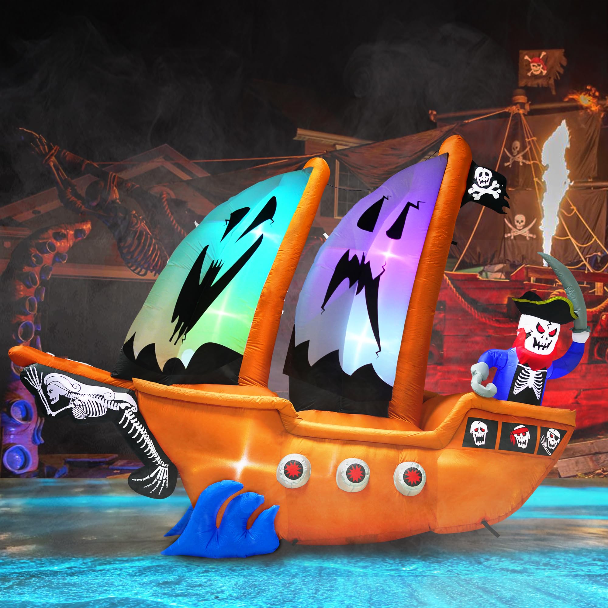 Gonfiabile Halloween Esterno Nave Pirata 320 cm