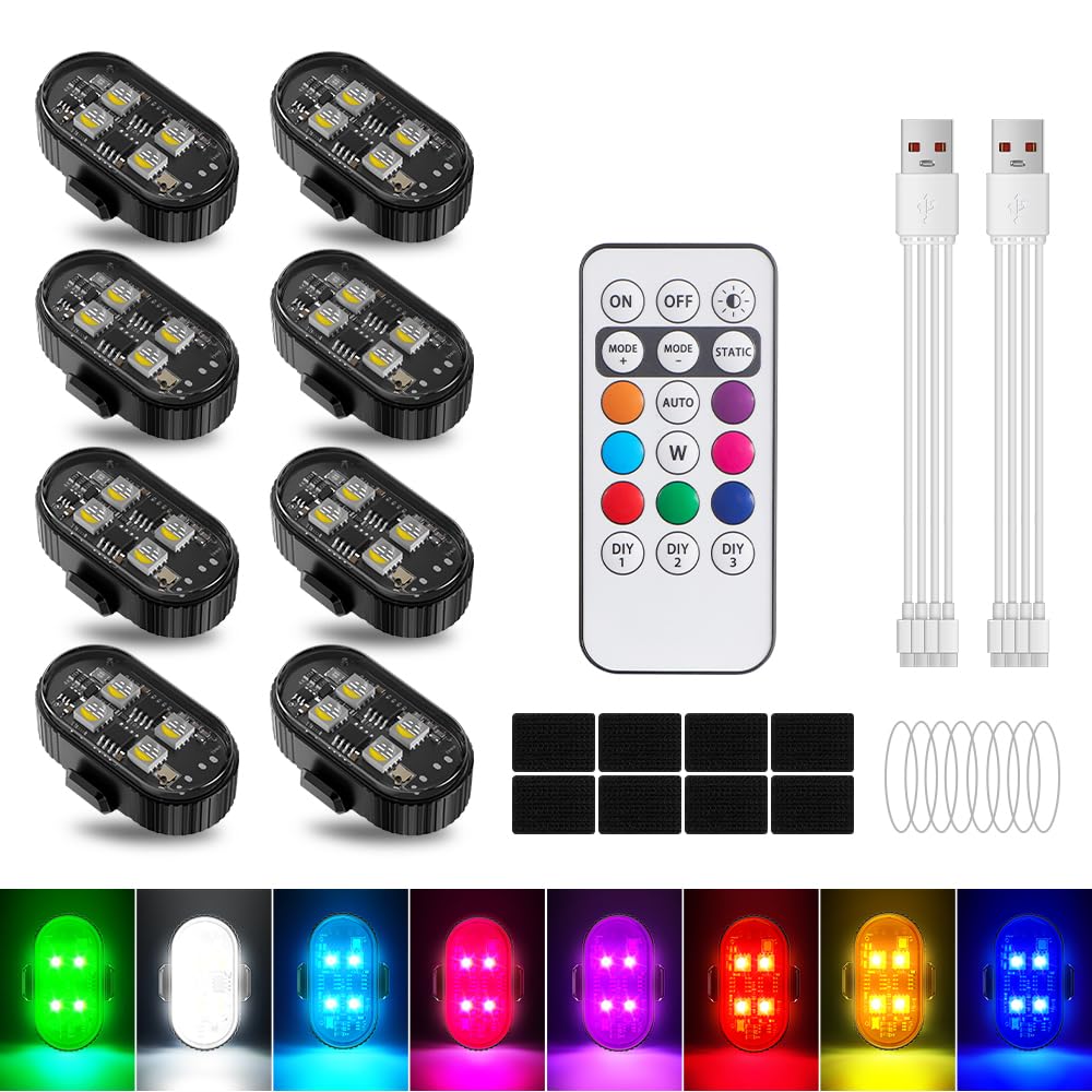 Luci Stroboscopiche LED Wireless 8 Pezzi