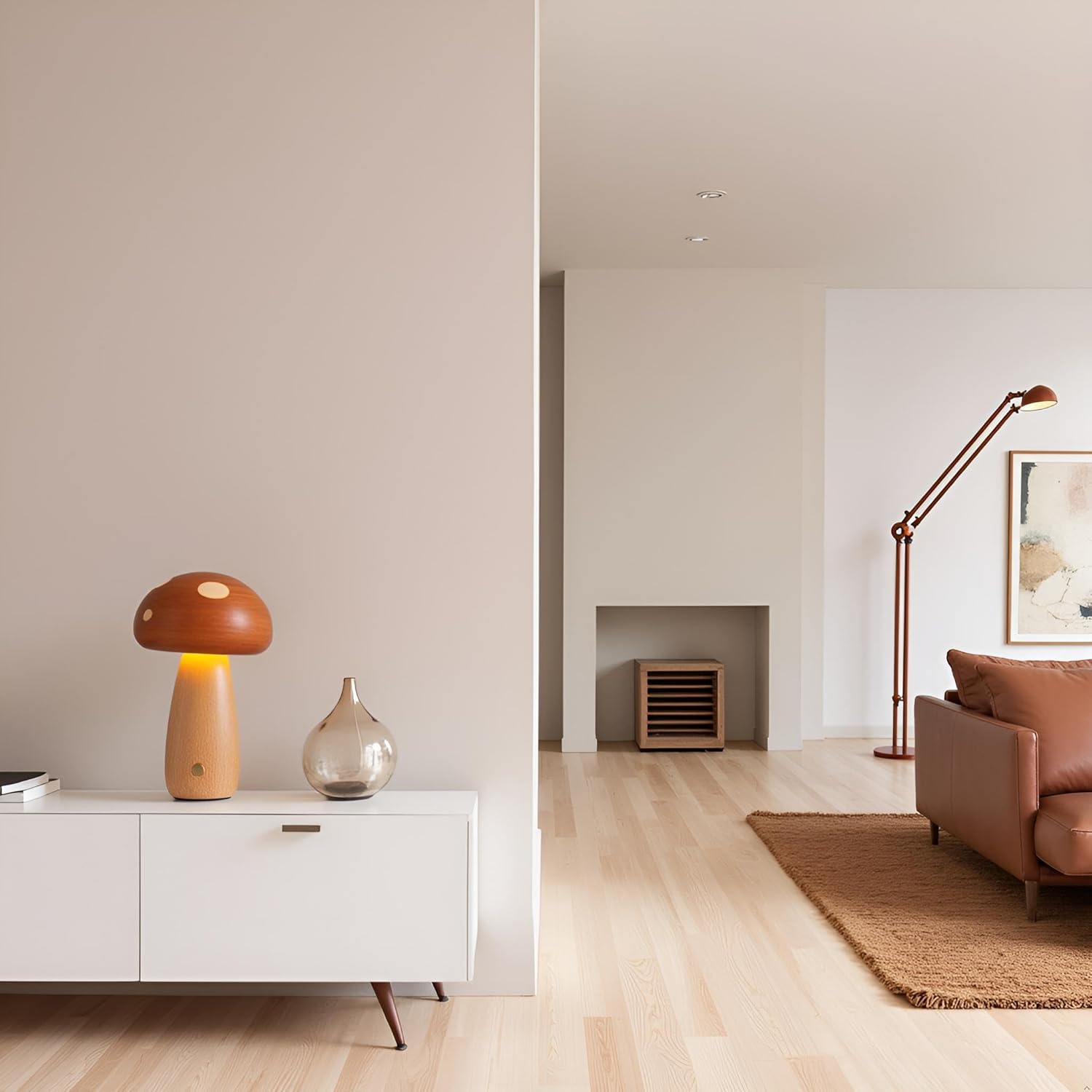 Luce Notturna a Fungo in Legno, Ricaricabile USB - immagine 2